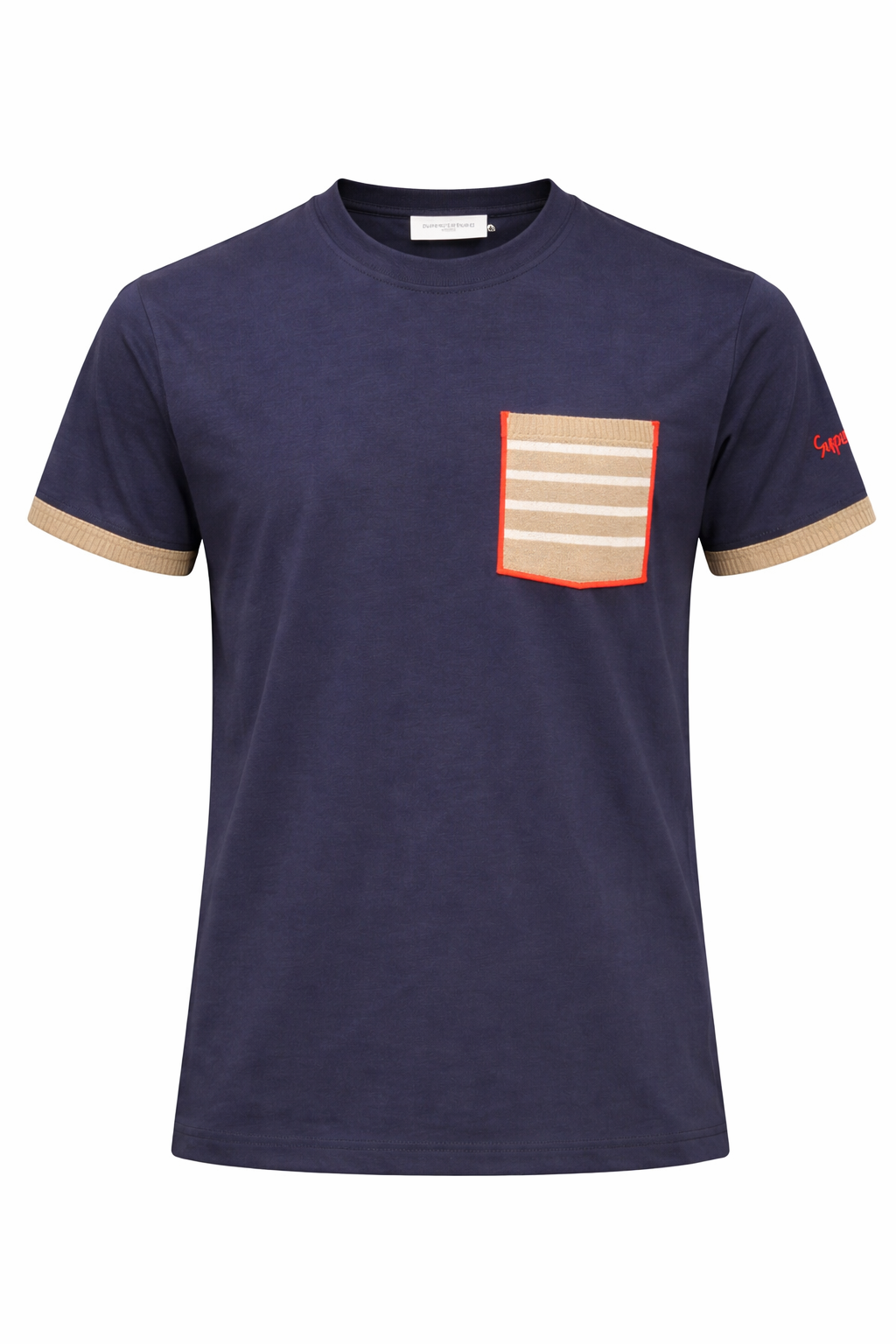 SUPERCULTURE TSHIRT TASCHINO E BORDO MANICA IN MAGLIA