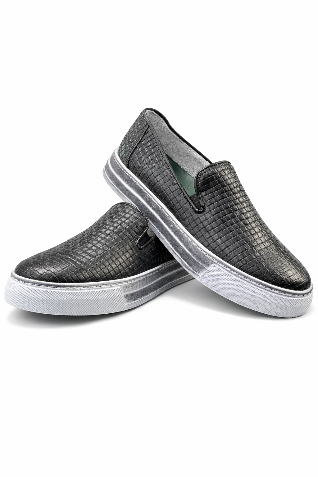ARNOLD LAYNE SLIP-ON IN PELLE STAMPA INTRECCIO