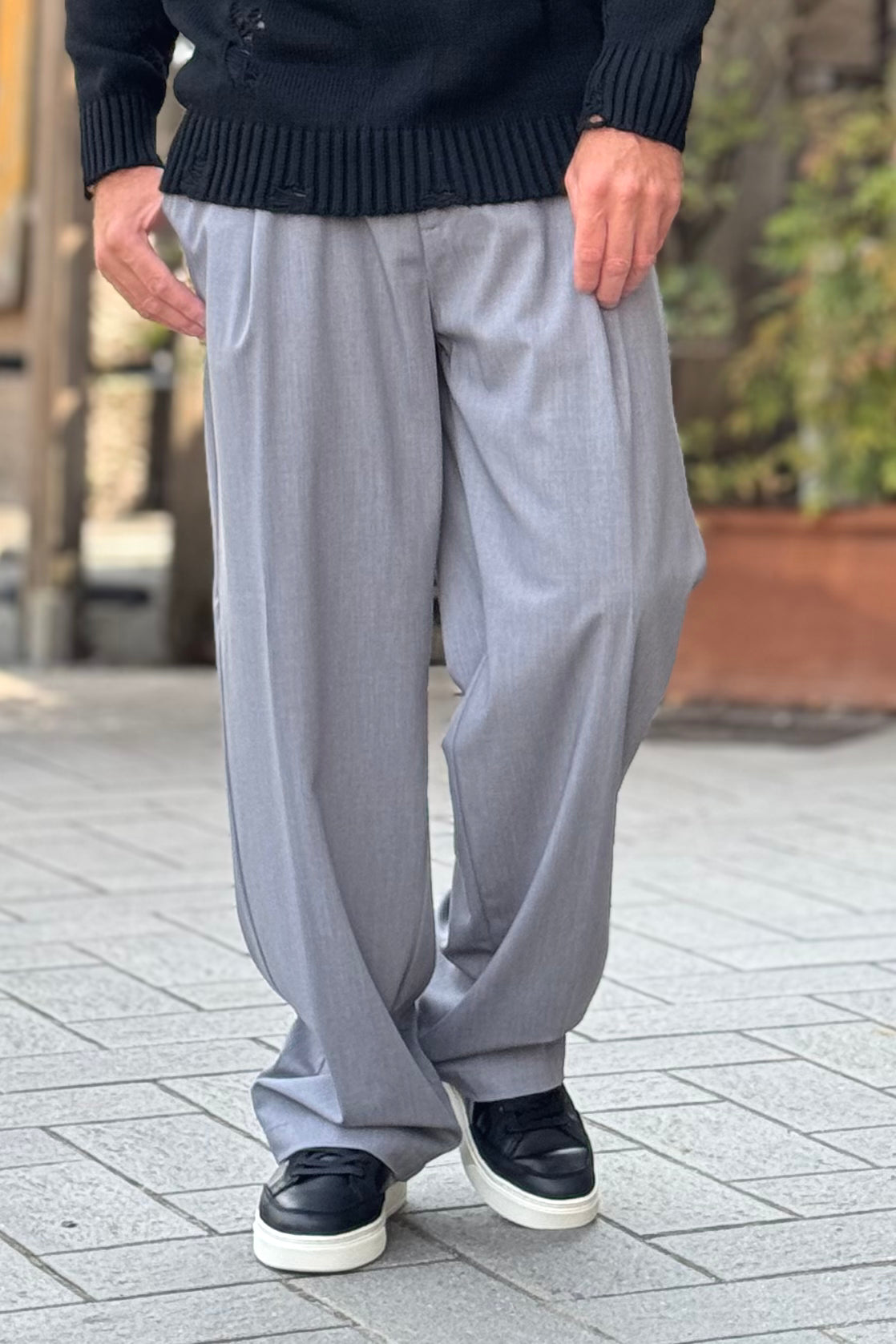 BICOLORE 2647D PANTALONE PALAZZO CON PINCES DISPONIBILE IN 2 COLORI