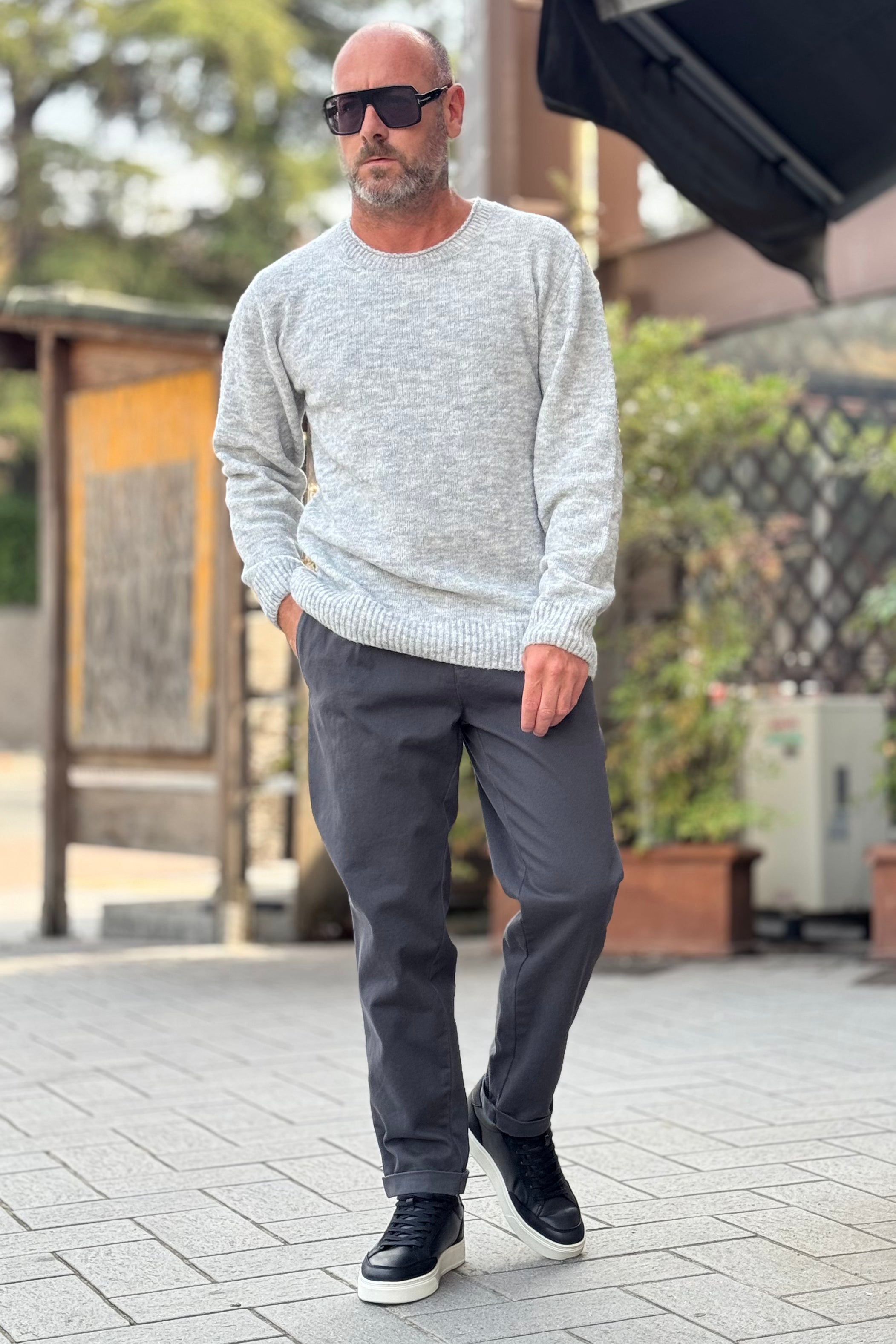 BICOLORE 2473K PANTALONE LARGO CON PINCES DISPONIBILE IN 2 COLORI