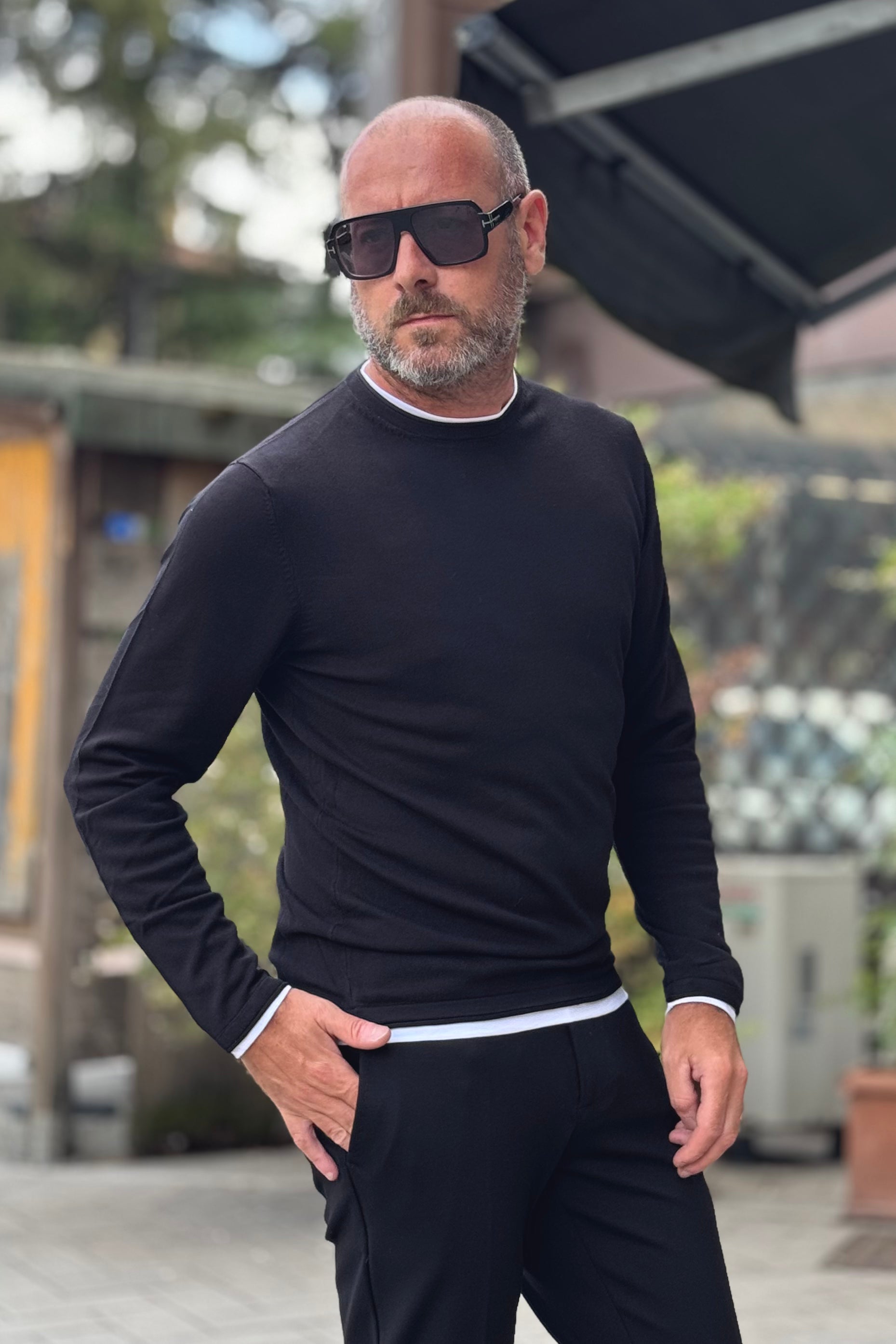 WHY NOT BRAND MAGLIA GIROCOLLO CON DOPPIO BORDO DISPONIBILE IN 3 COLORI