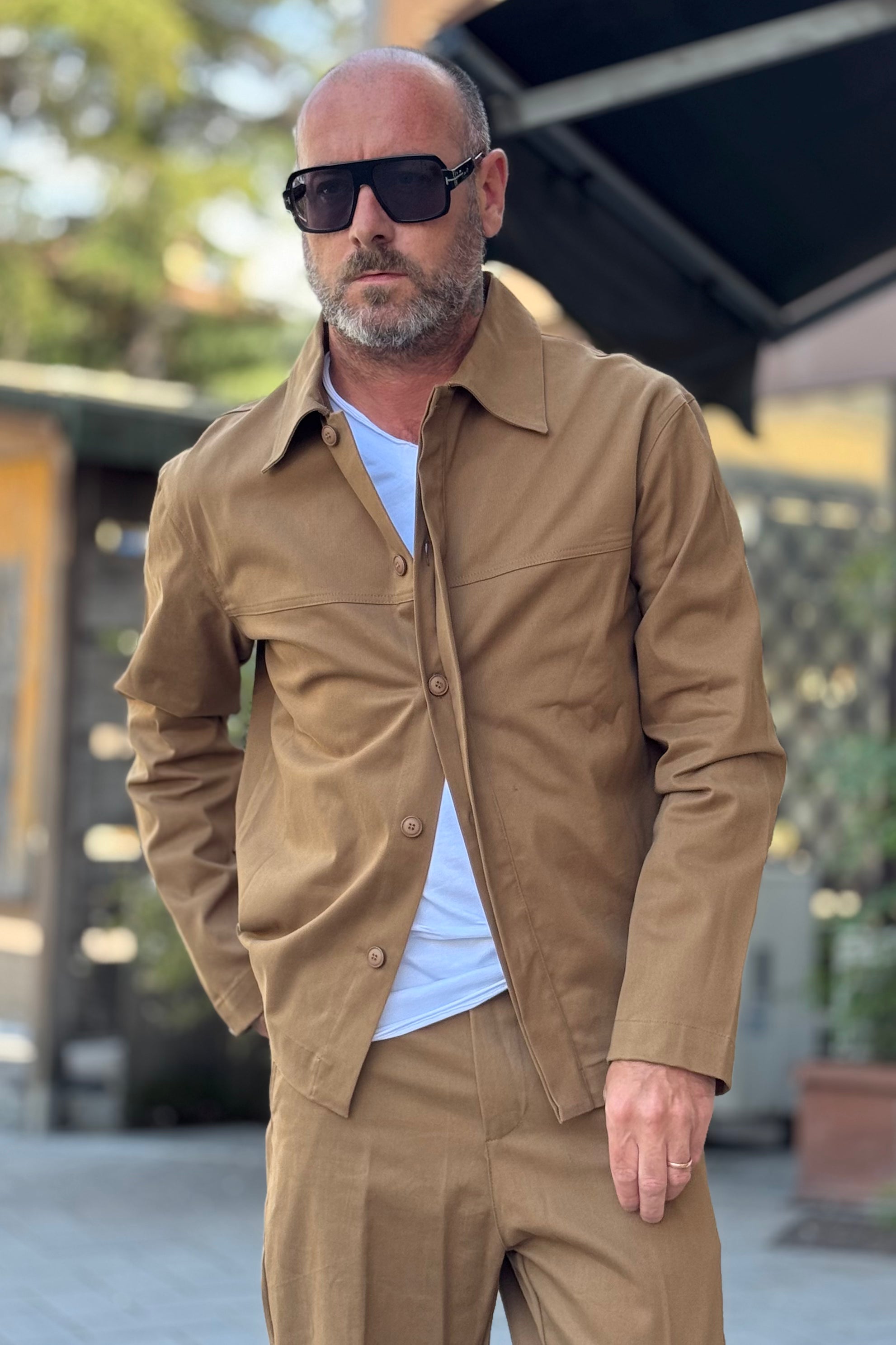 WHY NOT BRAND ABBINATO IN COTONE COLORE TABACCO