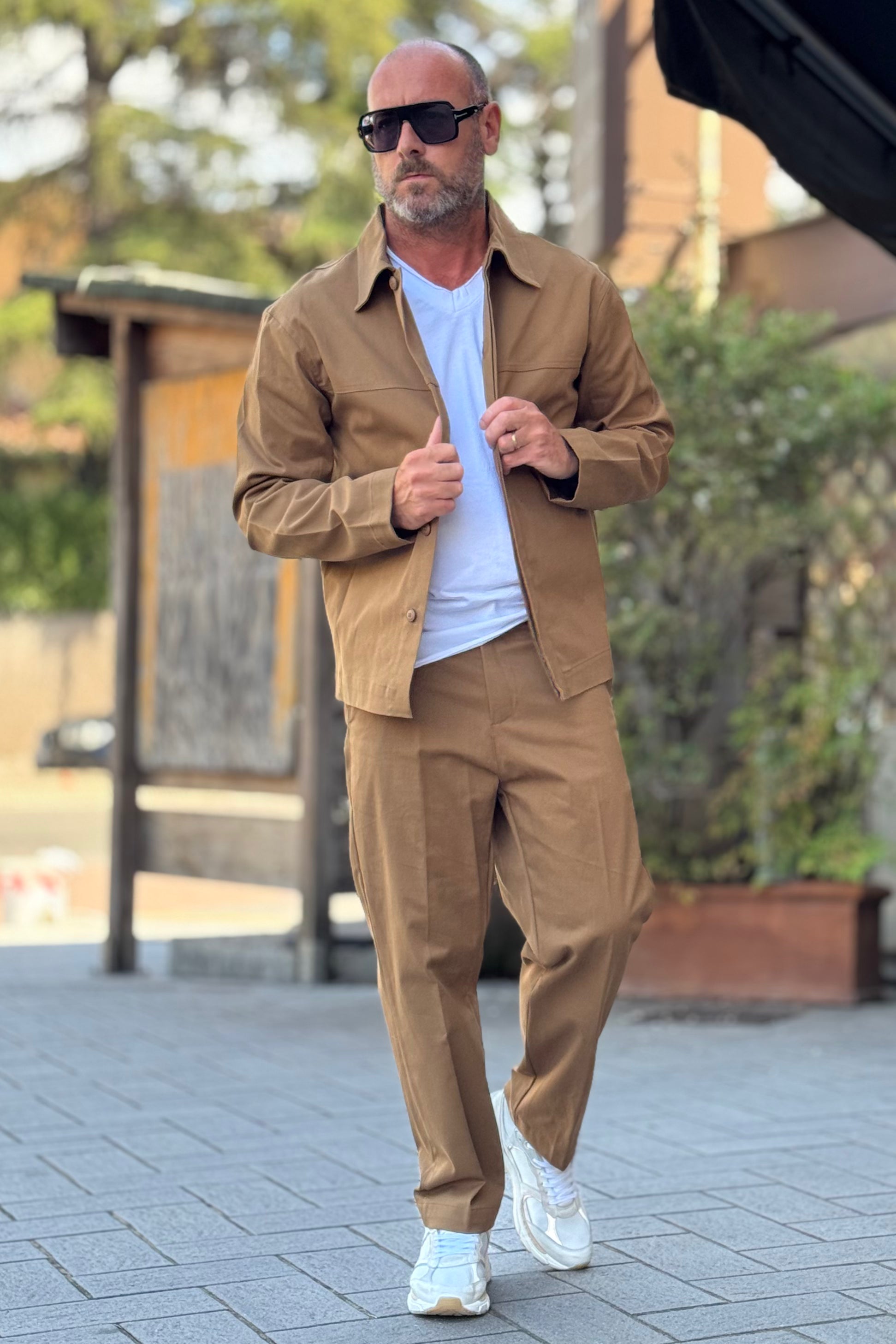 WHY NOT BRAND ABBINATO IN COTONE COLORE TABACCO