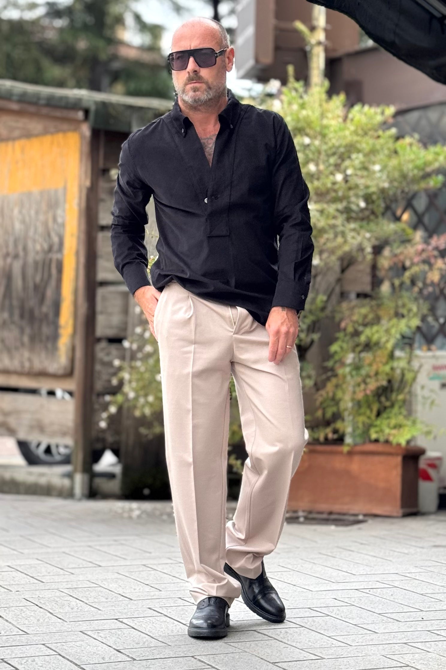 DANIELE ALESSANDRINI C100 CAMICIA IN VELLUTO COLORE NERO