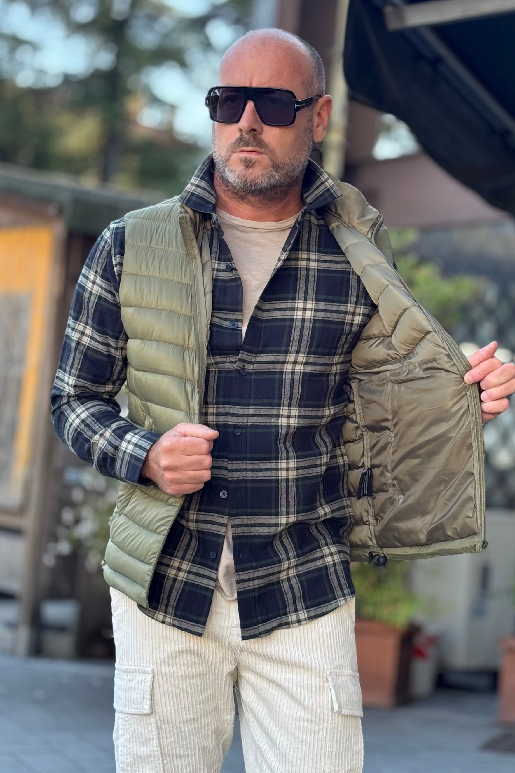 TELAMIRA BTC03 CAMICIA IN FLANELLA A QUADRI COLORE VERDE