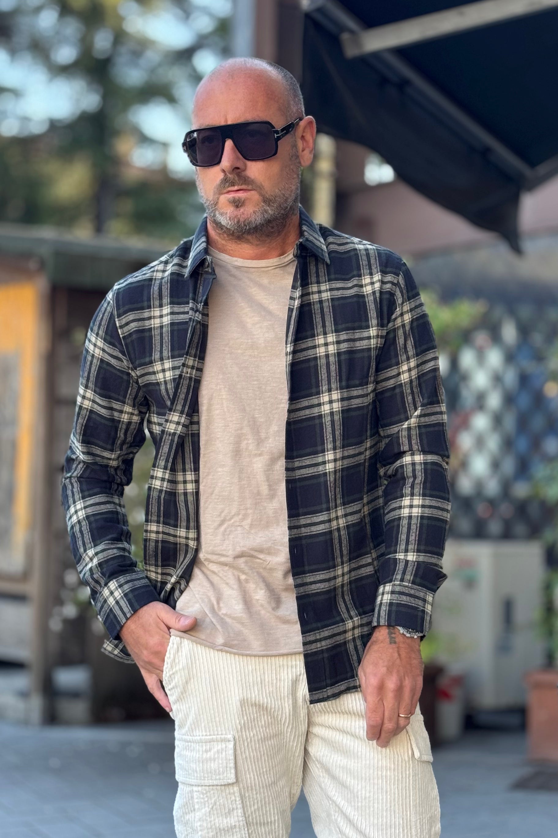 TELAMIRA BTC03 CAMICIA IN FLANELLA A QUADRI COLORE VERDE