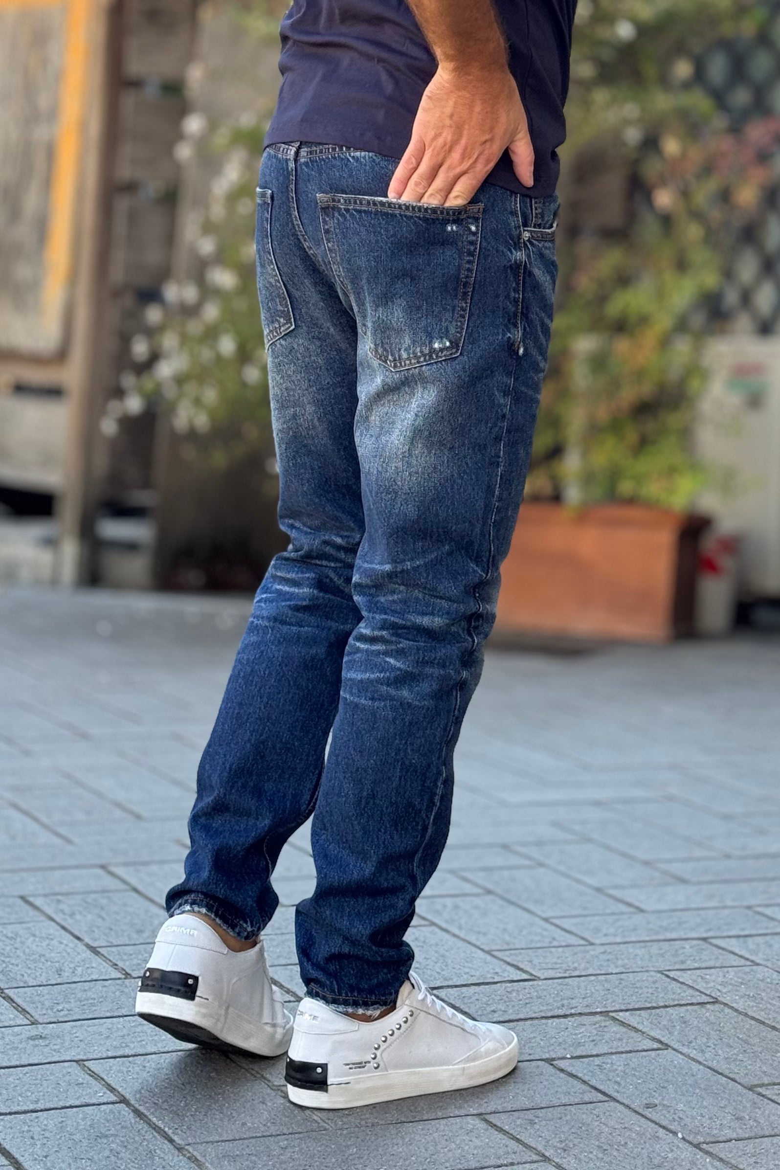 TELAMIRA GTP042 JEANS CARROT BLUE MEDIO/SCURO CATENA IN OMAGGIO