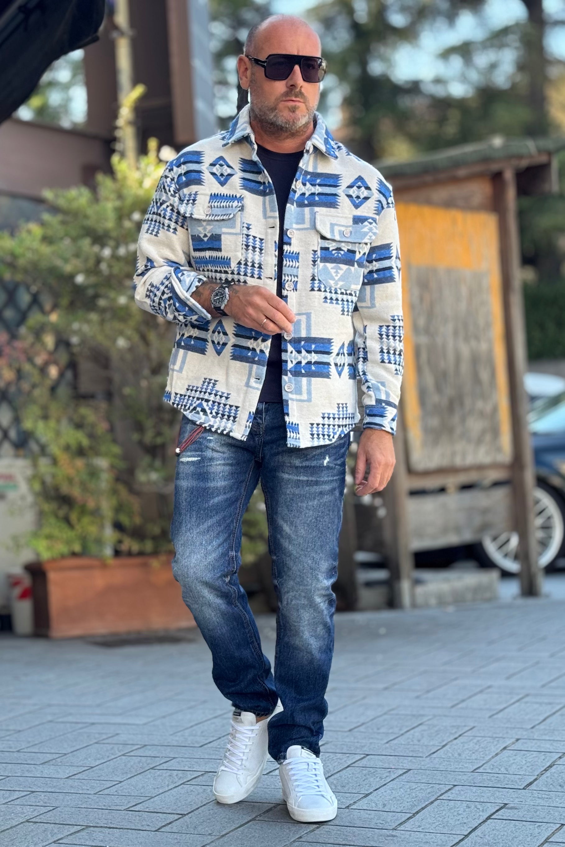 TELAMIRA RTC012 CAMICIONE IN FLANELLA MOTIVO CELESTE