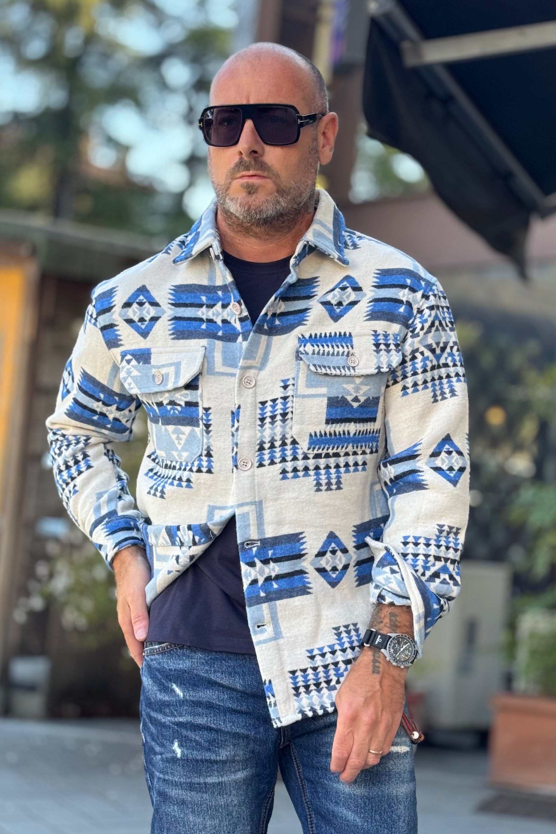 TELAMIRA RTC012 CAMICIONE IN FLANELLA MOTIVO CELESTE