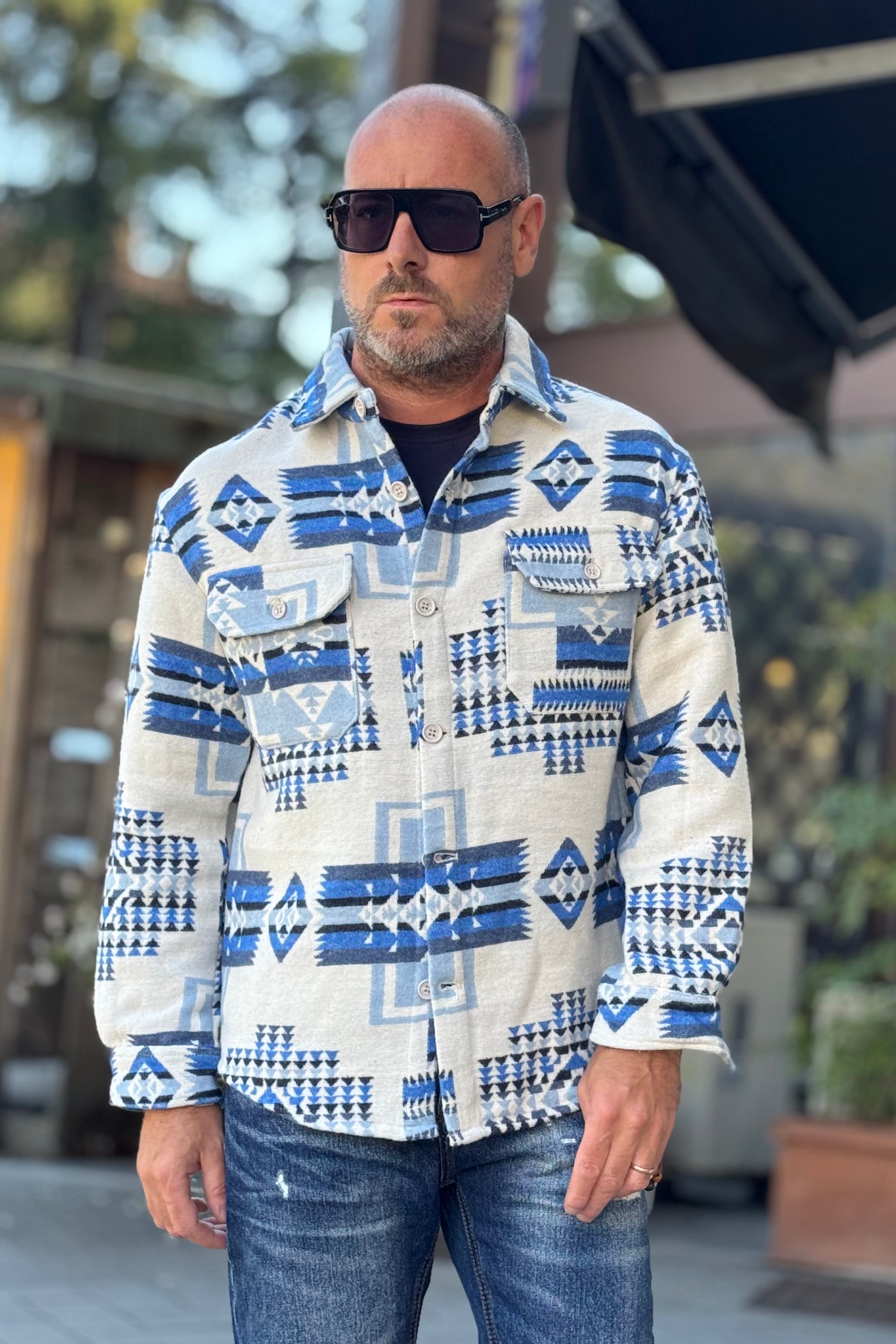 TELAMIRA RTC012 CAMICIONE IN FLANELLA MOTIVO CELESTE