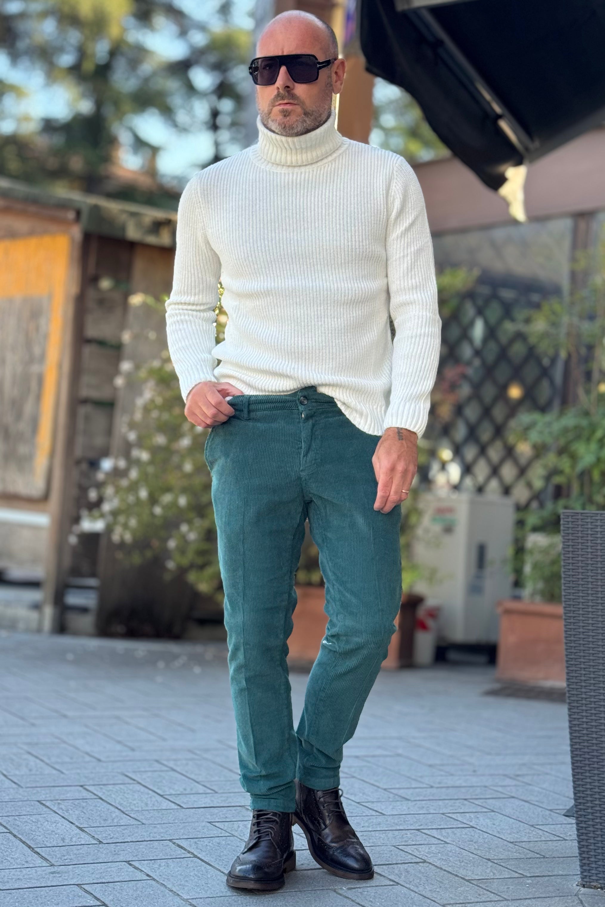 TELAMIRA PANTALONE SLIM IN VELLUTO DISPONIBILE IN 3 COLORI