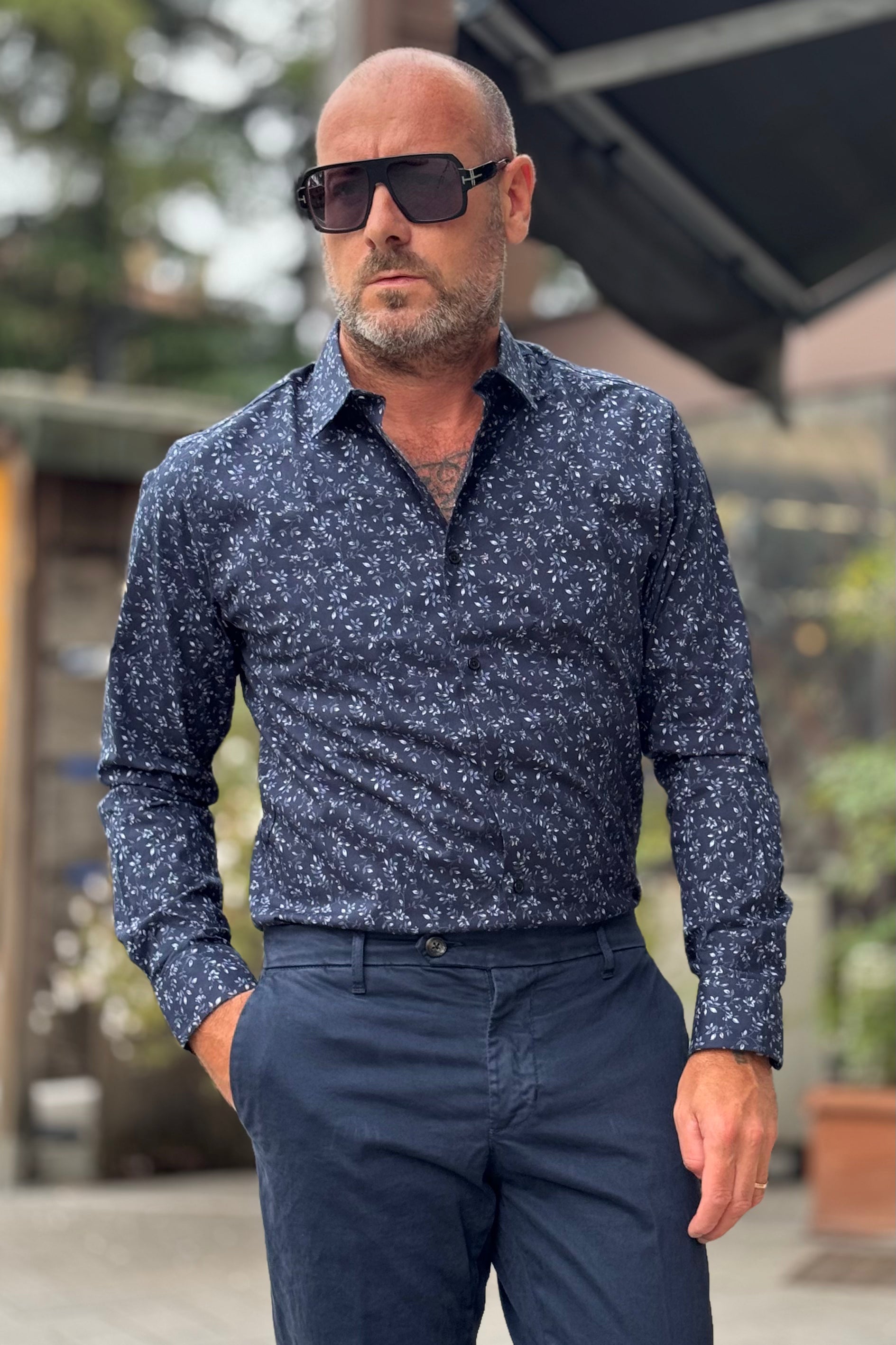 TELAMIRA BTC09 CAMICIA FANTASIA COLORE BLU