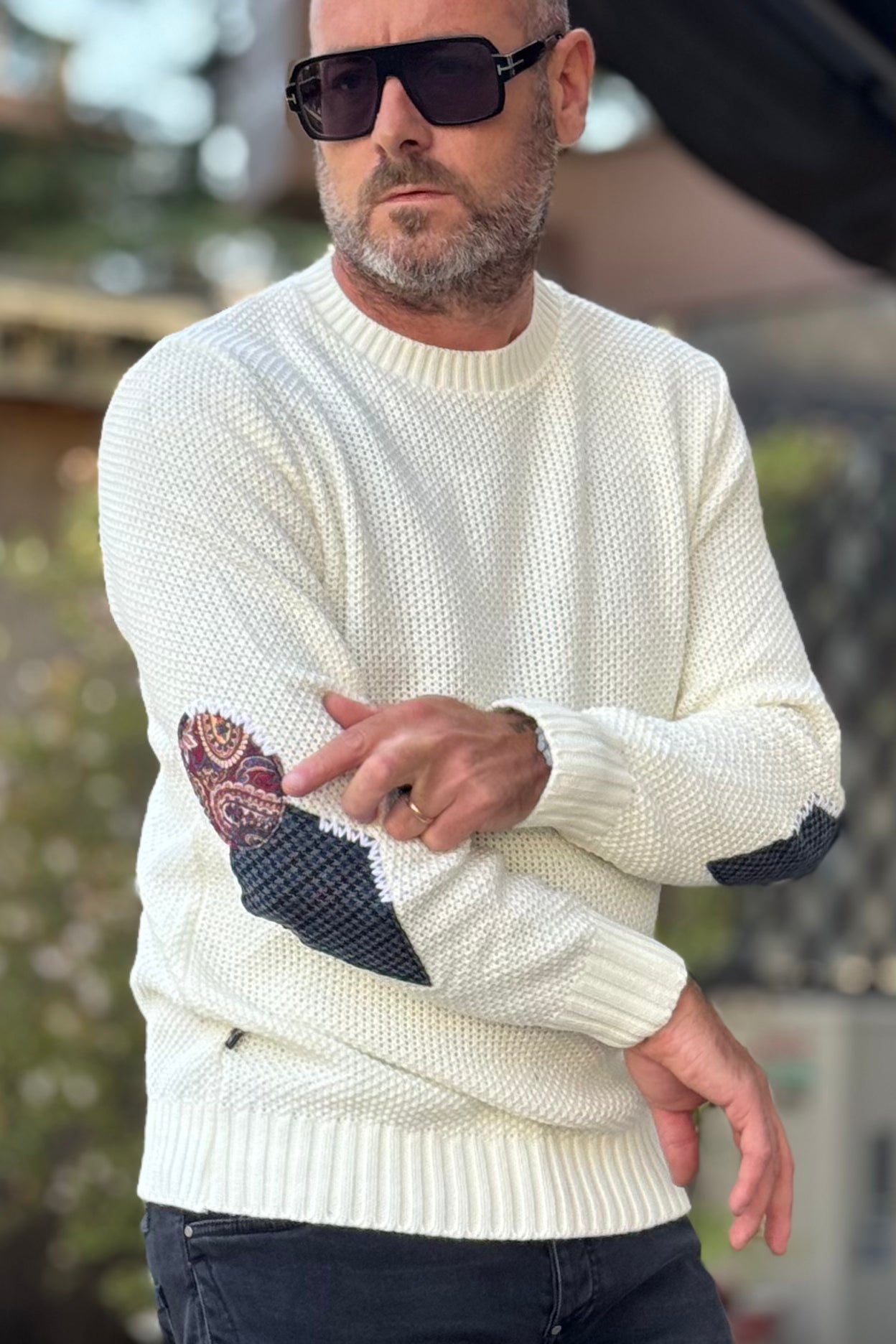 V2 Maglia girocollo trama punto riso disponibile in 3 colori