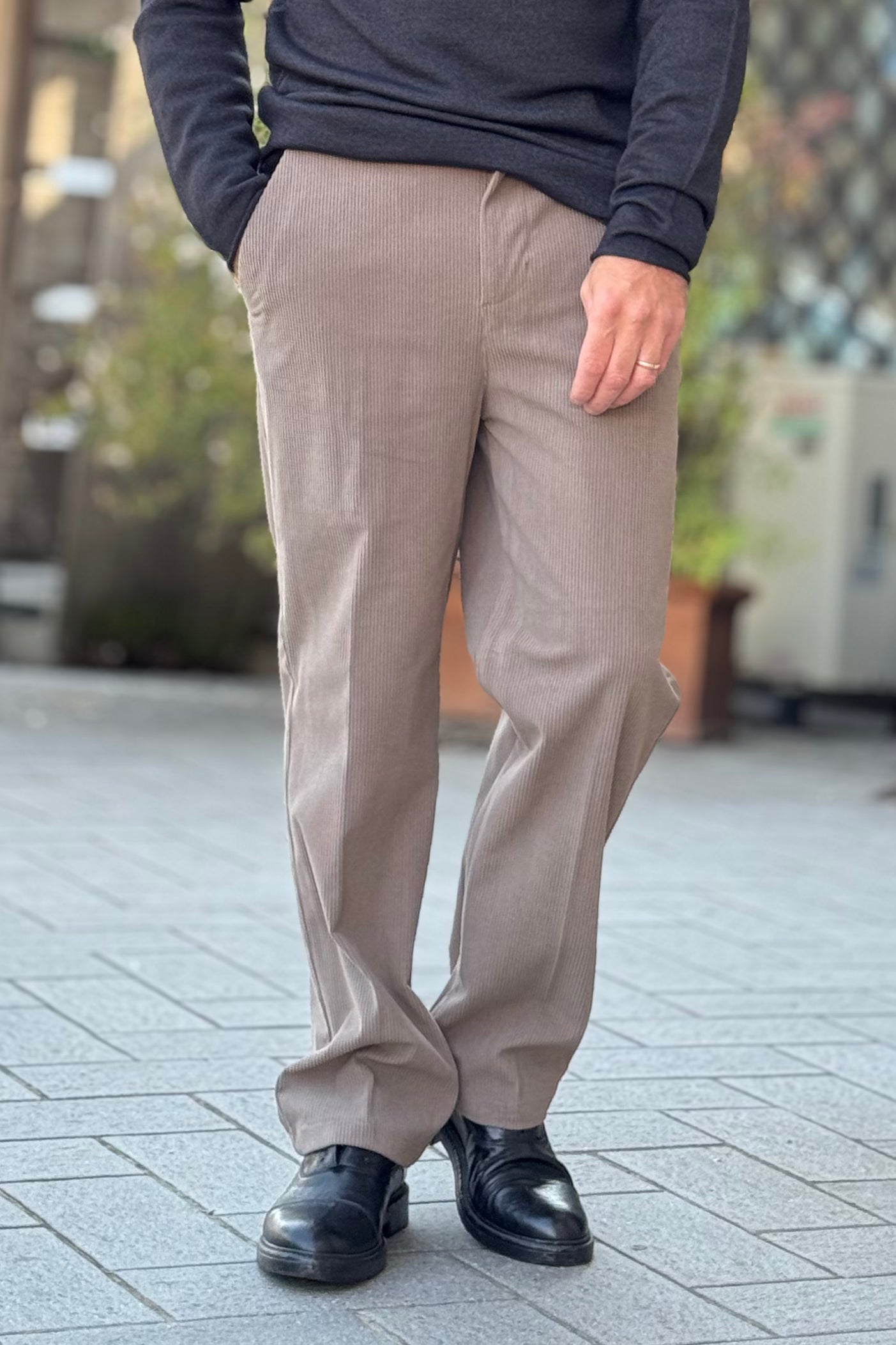 TELAMIRA PANTALONE IN VELLUTO A PALAZZO