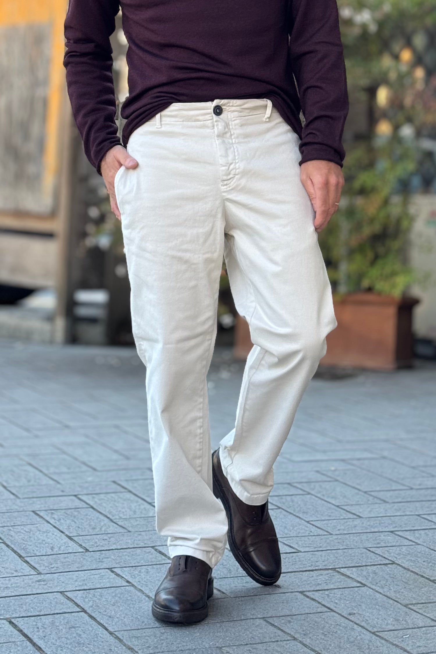 CLARK PANTALONE REGULAR IN GABARDINA TASCA AMERICA DISPONIBILE IN 2 COLORI