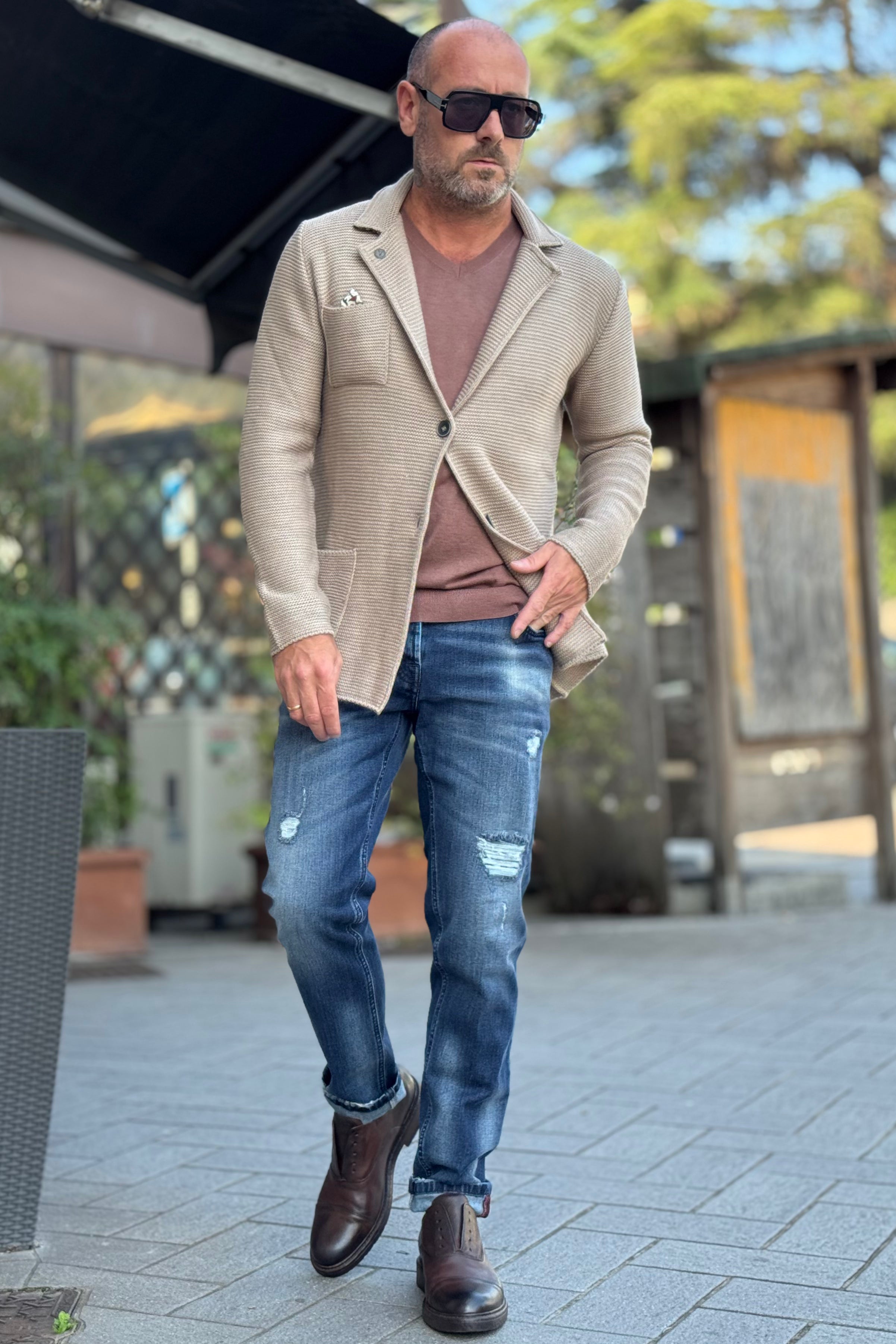 V2 GIACCA IN MAGLIA SFODERATRA DISPONIBILE IN 2 COLORI