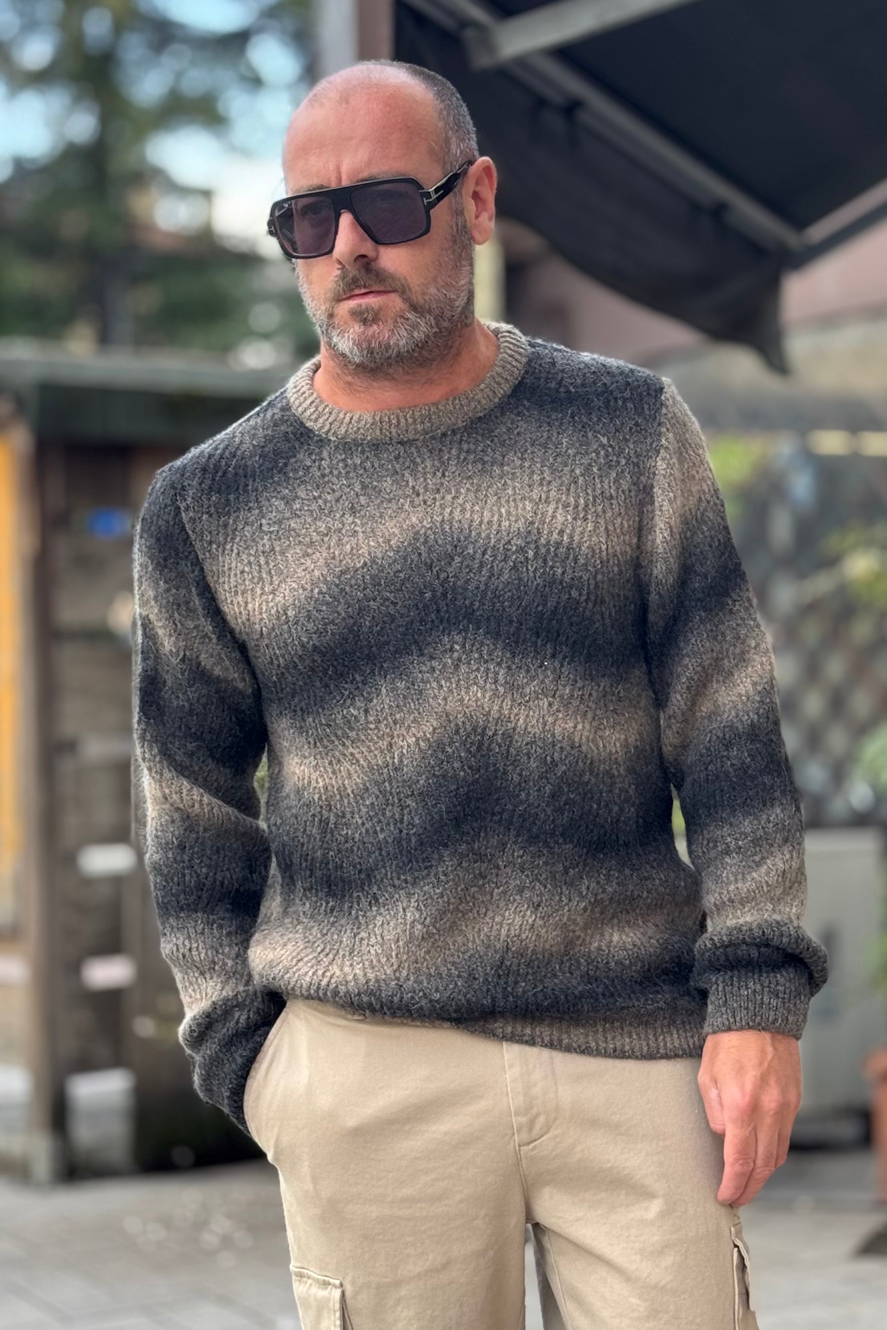 BICOLORE MAGLIA GIROCOLLO DELAVEE