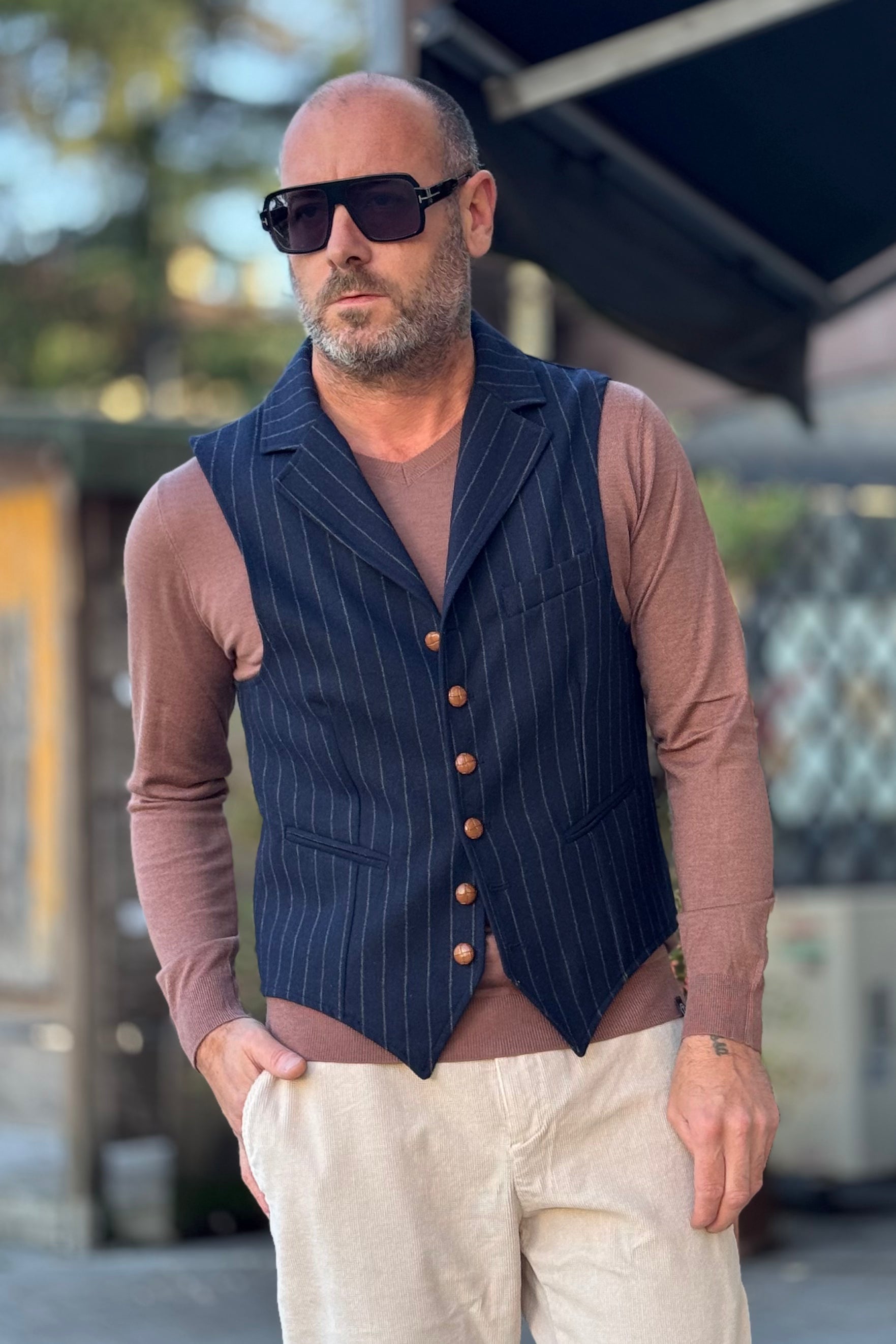 TELAMIRA GILET GESSATO CON REVER MODELLO GIACCA DISPONIBILE IN 2 COLORI