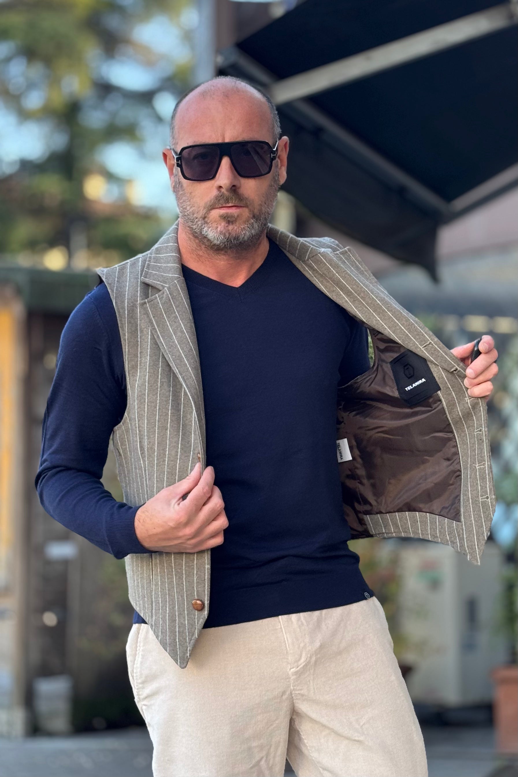 TELAMIRA GILET GESSATO CON REVER MODELLO GIACCA DISPONIBILE IN 2 COLORI