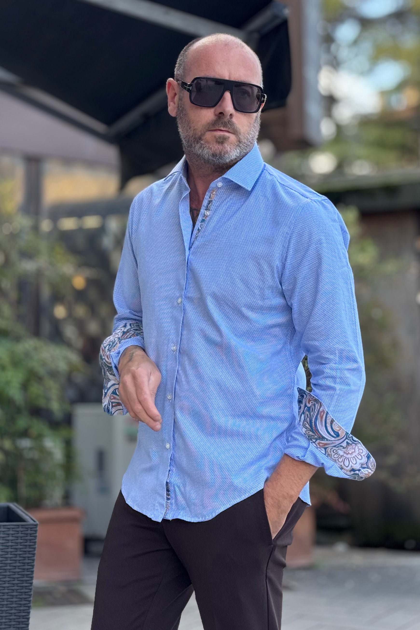 ALESSANDRO LAMURA CAMICIA IN MICRO FANTASIA