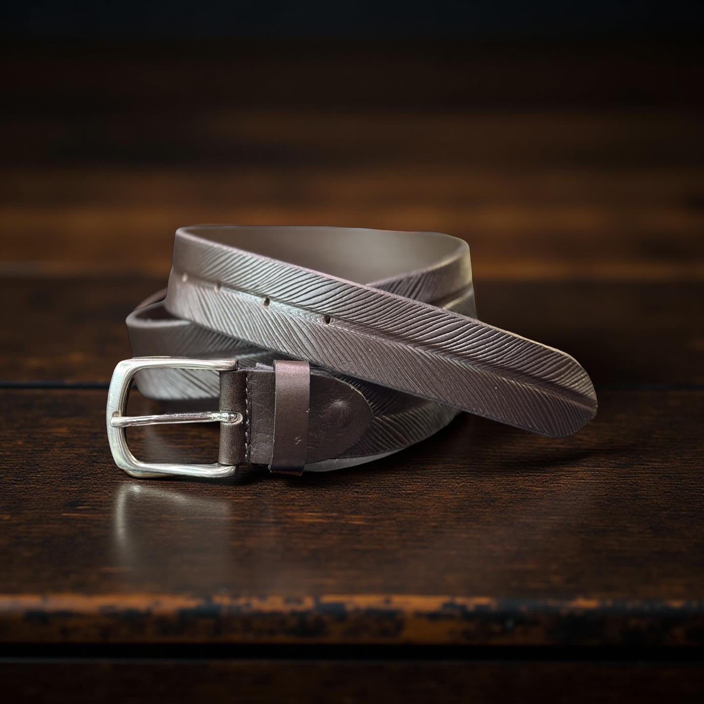 OFFICINE DEL CUOIO CINTURA IN PELLE MOTIVO LISCA DISPONIBILE IN 2 COLORI