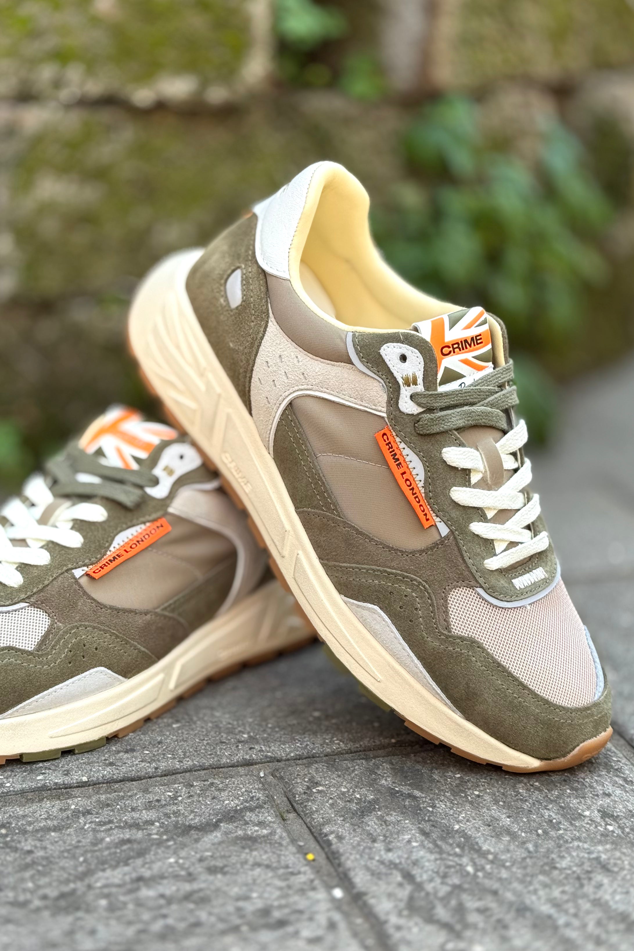 CRIME LONDON SNEAKER MODELLO RUN COLORE MILITARE