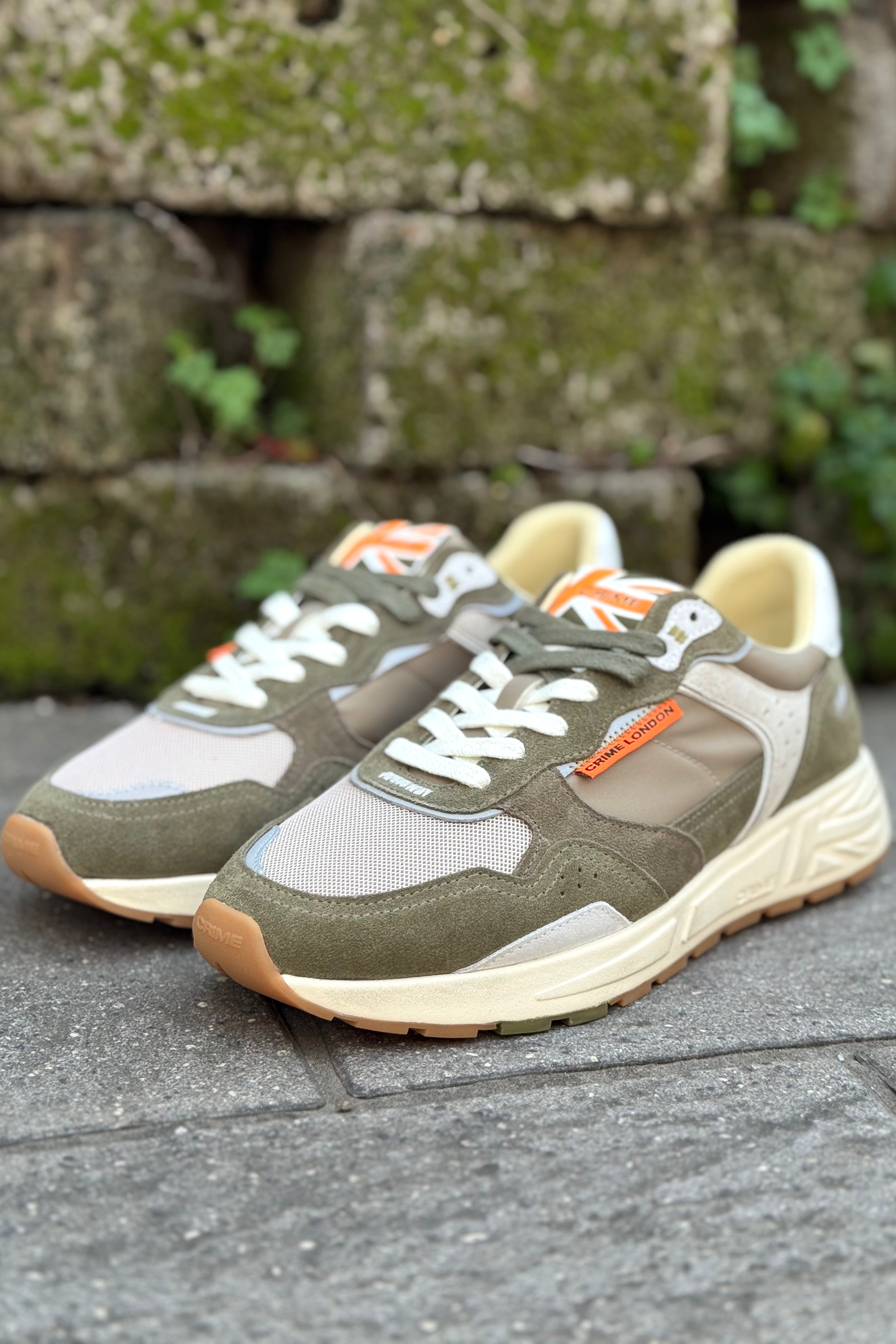 CRIME LONDON SNEAKER MODELLO RUN COLORE MILITARE