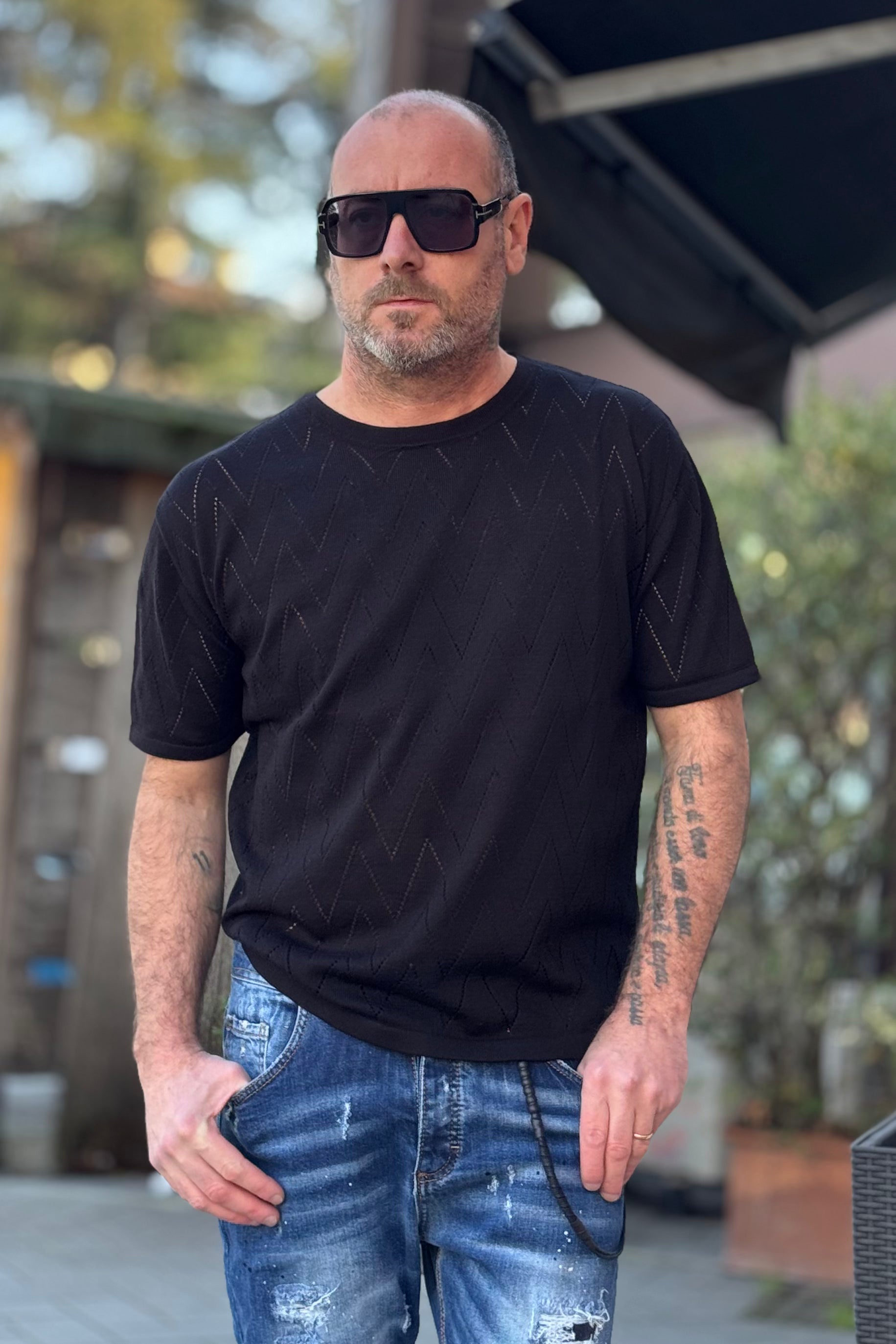 BICOLORE MAGLIA GIROCOLLO TRAFORATA DISPONIBILE IN 2 COLORI