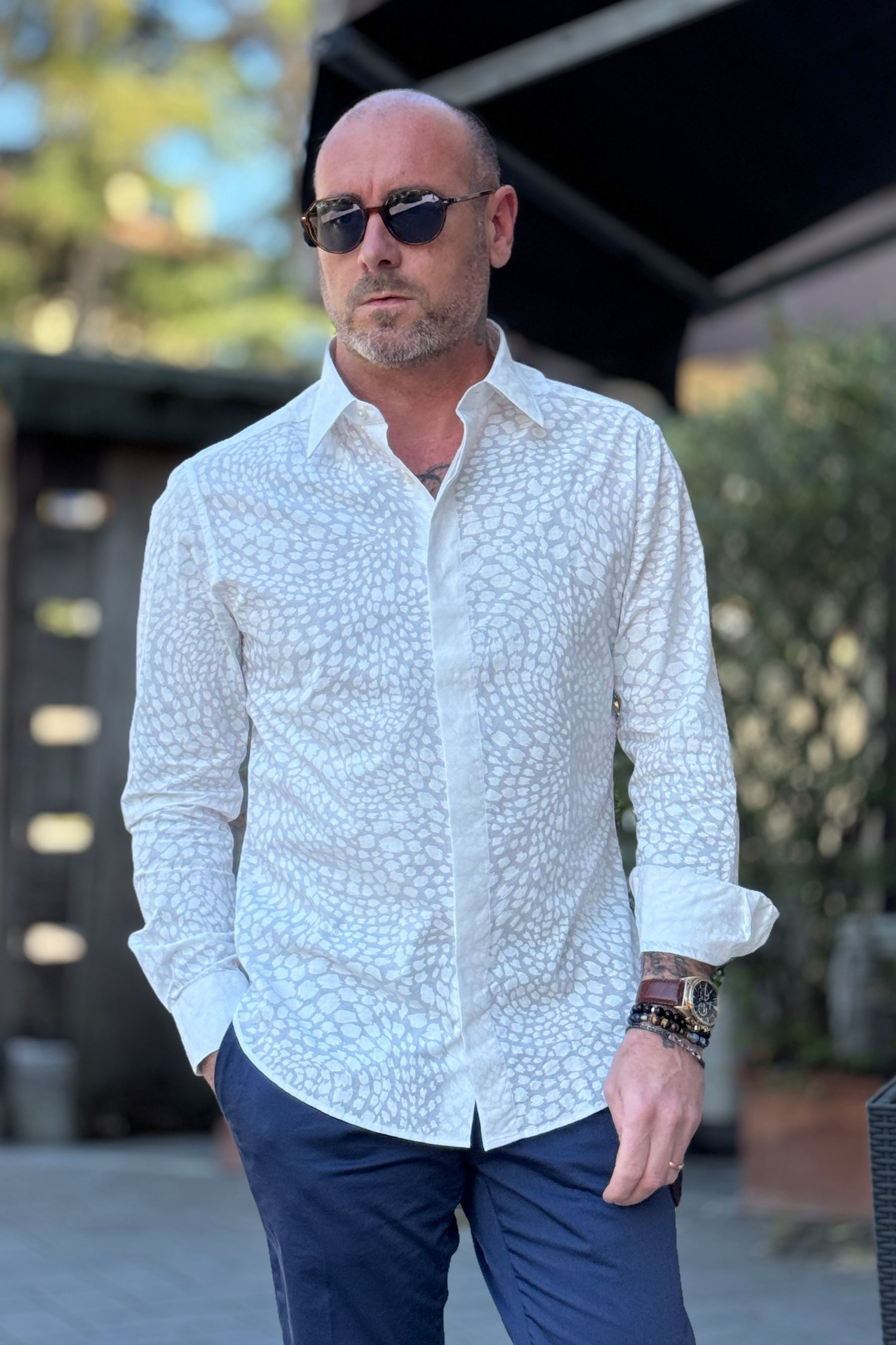 DEUXIEME CAMICIA ANIMALIER TONO SU TONO