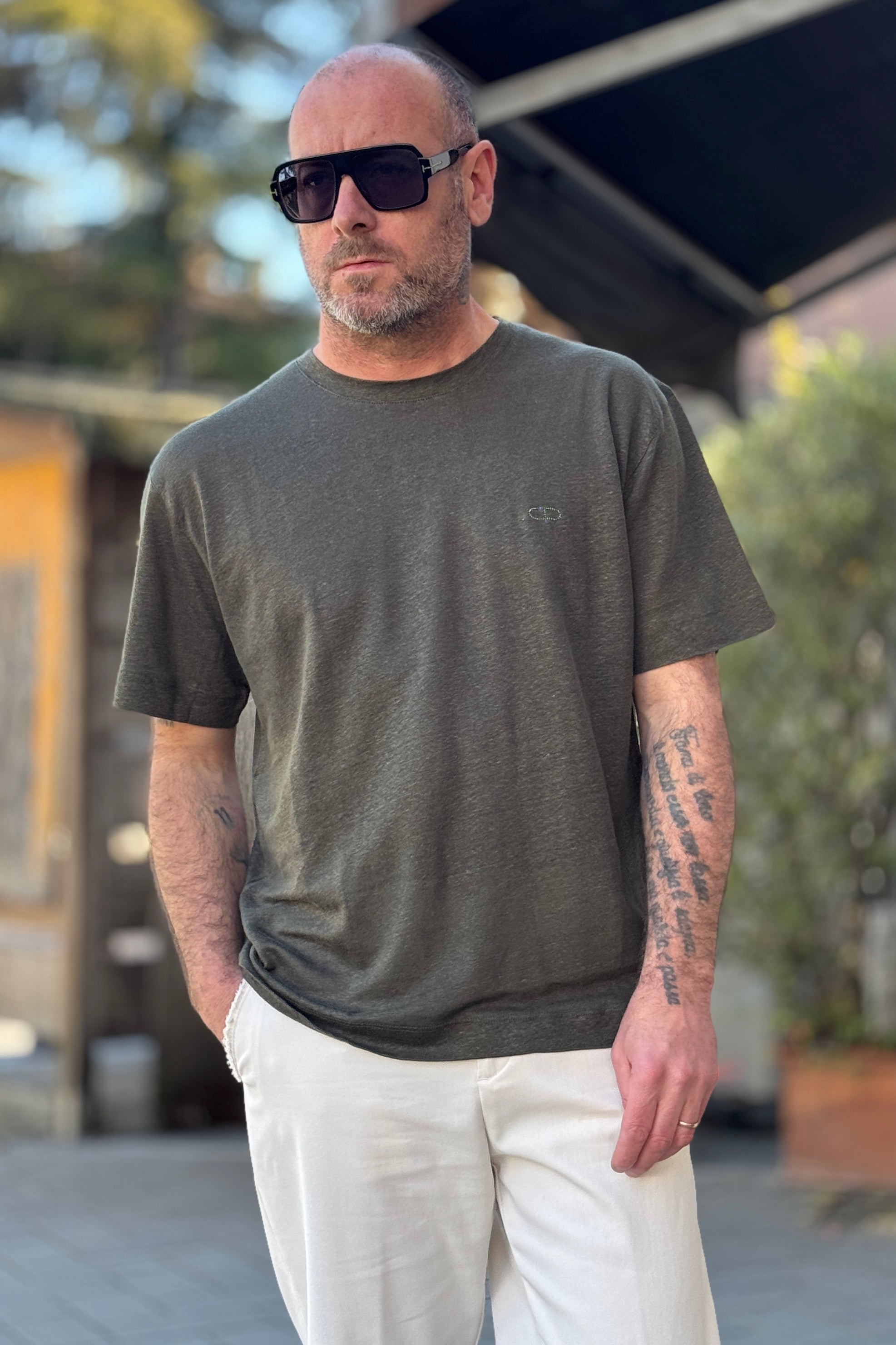 PIGNATELLI LINEA OMNIA TSHIRT GIROCOLLO IN 100% LINO