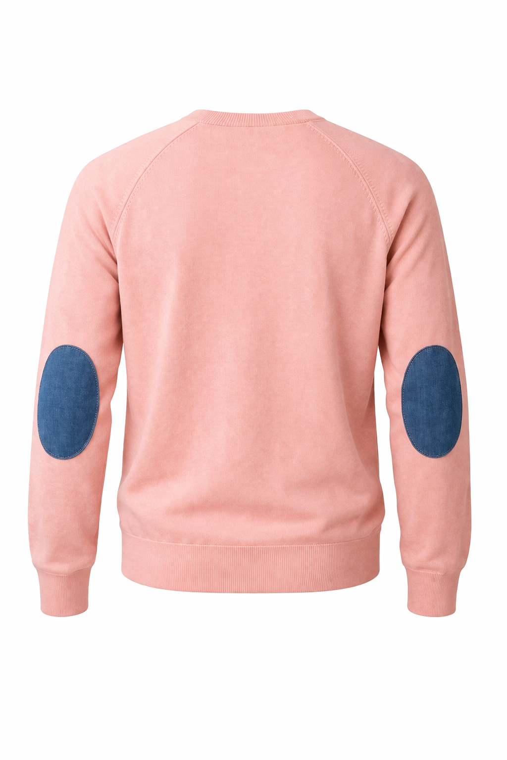 V2 MAGLIA GIROCOLLO MANICA RAGLAN CON TOPPE JEANS