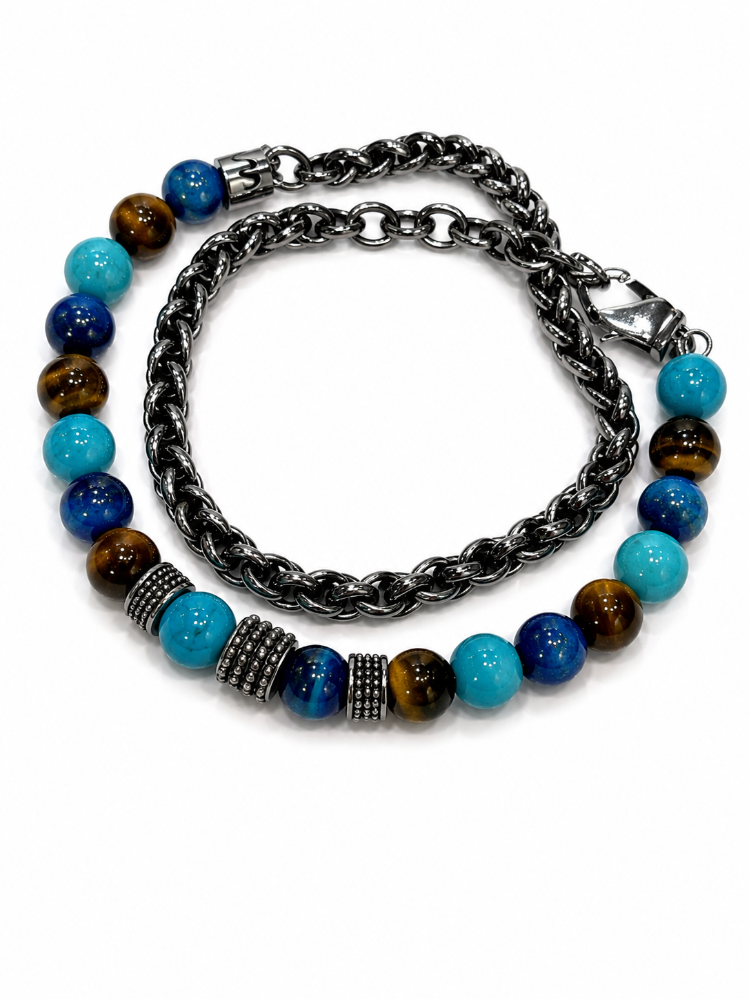MANCINO BRACCIALE DOPPIO GIRO CHIUSURA CON MOSCHETTONE