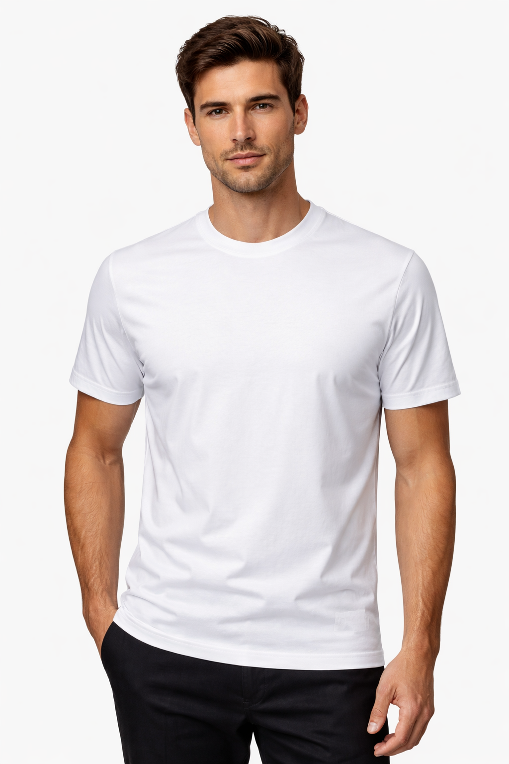 DANIELE ALESSANDRINI TSHIRT GIROCOLLO IN PREGIATO FILO DI SCOZIA - Mania Fashion Clothing