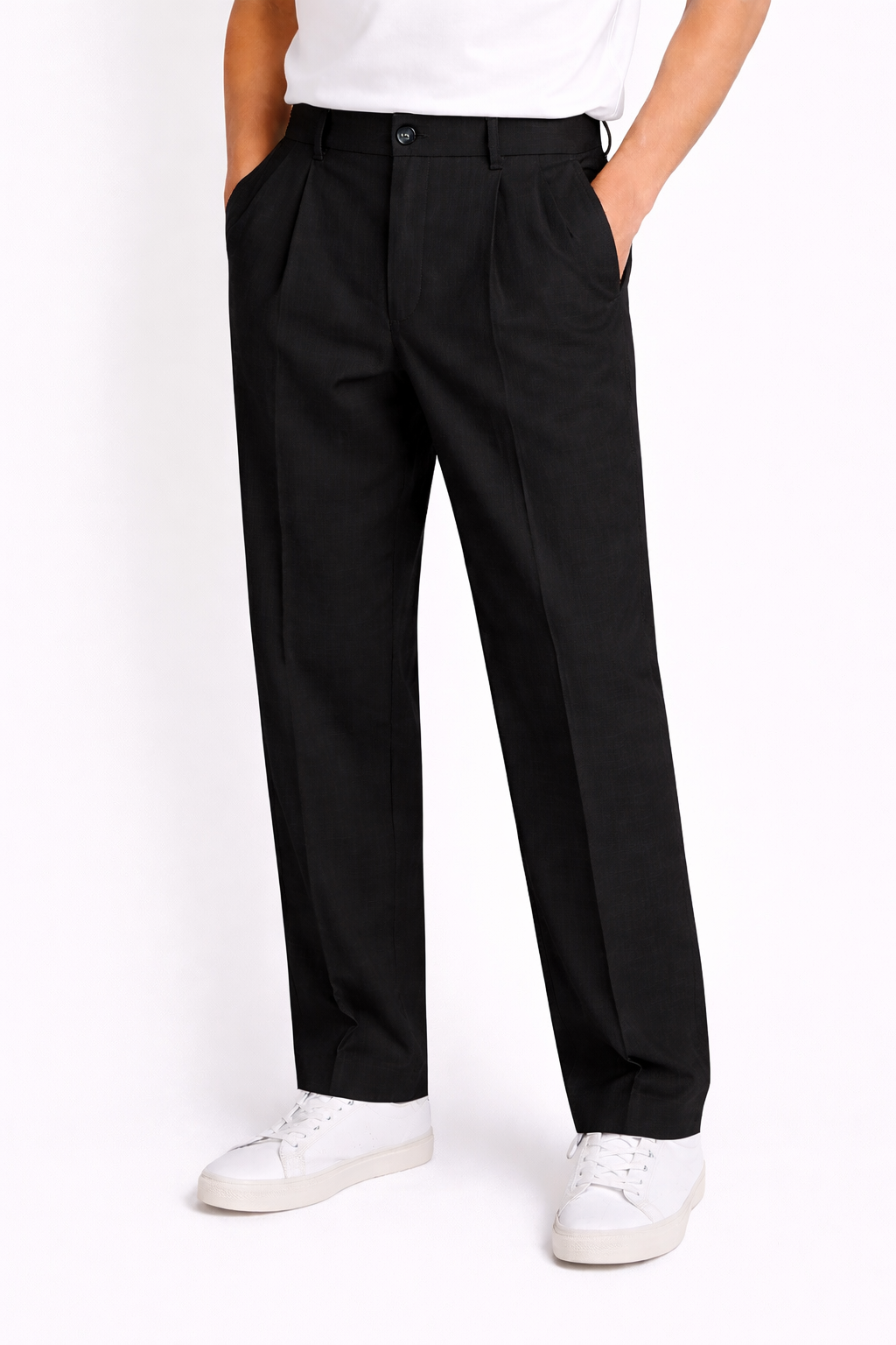 EN AVANCE PANTALONE CON PINCES LARGO 2 COLORI DISPONIBILI