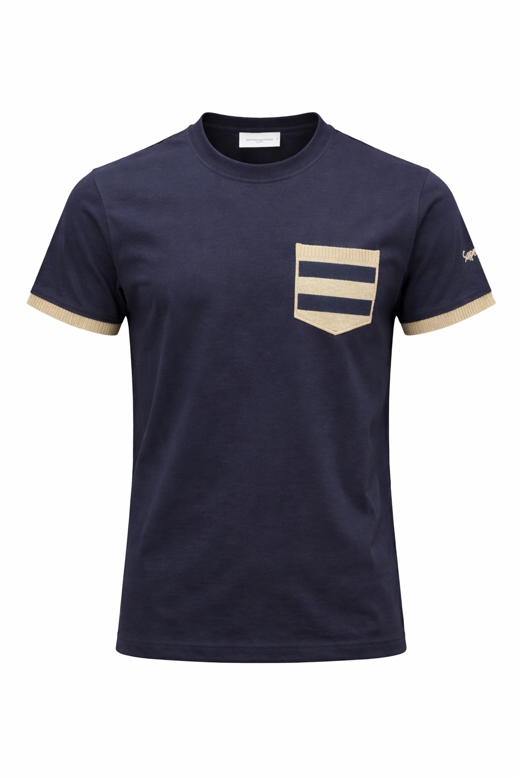 SUPERCULTURE TSHIRT TASCHINO E BORDI MANICA IN MAGLIA DISPONIBILE IN 2 COLORI