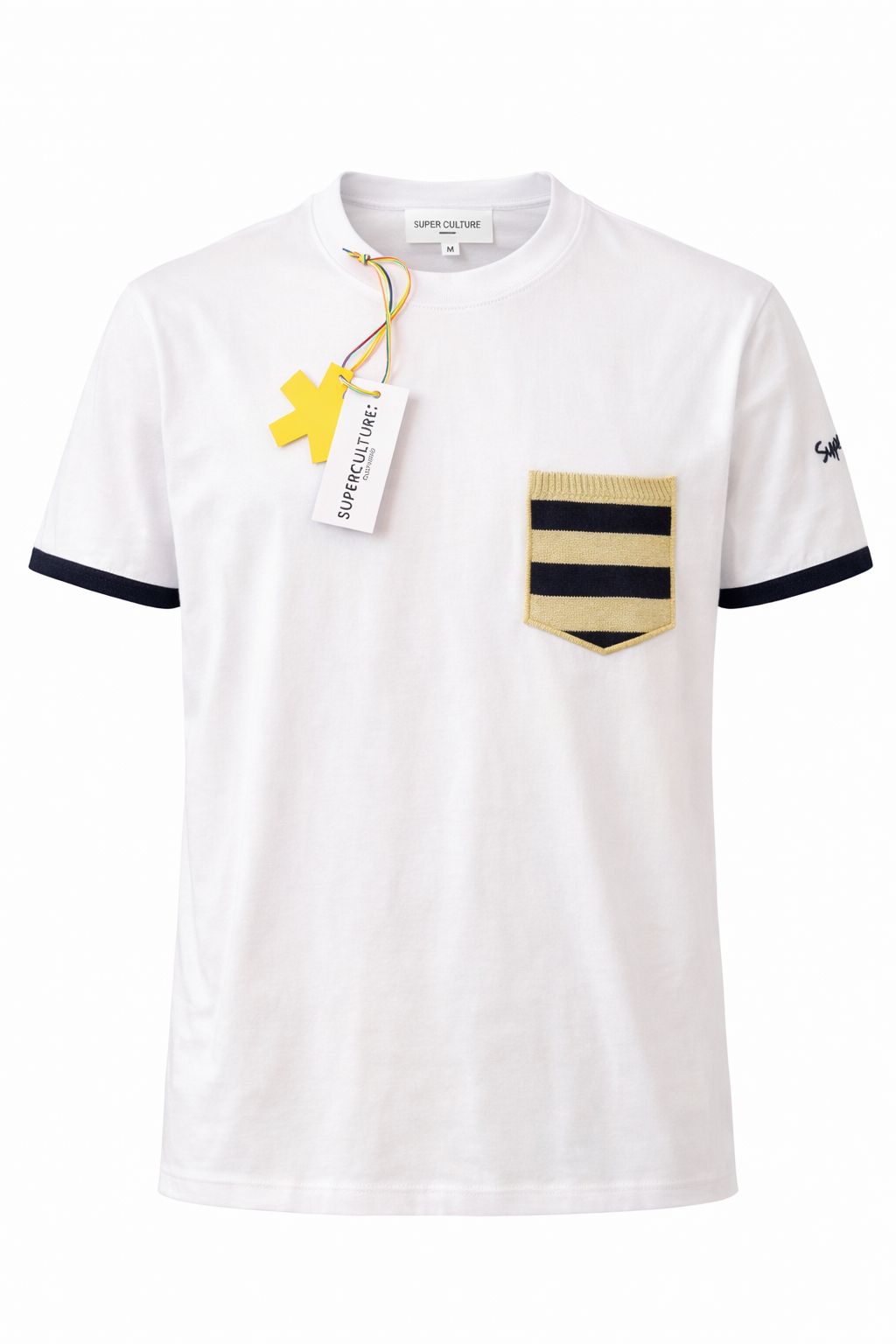 SUPERCULTURE TSHIRT TASCHINO E BORDI MANICA IN MAGLIA DISPONIBILE IN 2 COLORI