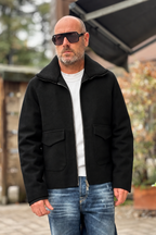 DANIELE ALESSANDRINI CAPPOTTO IN PANNO - NERO