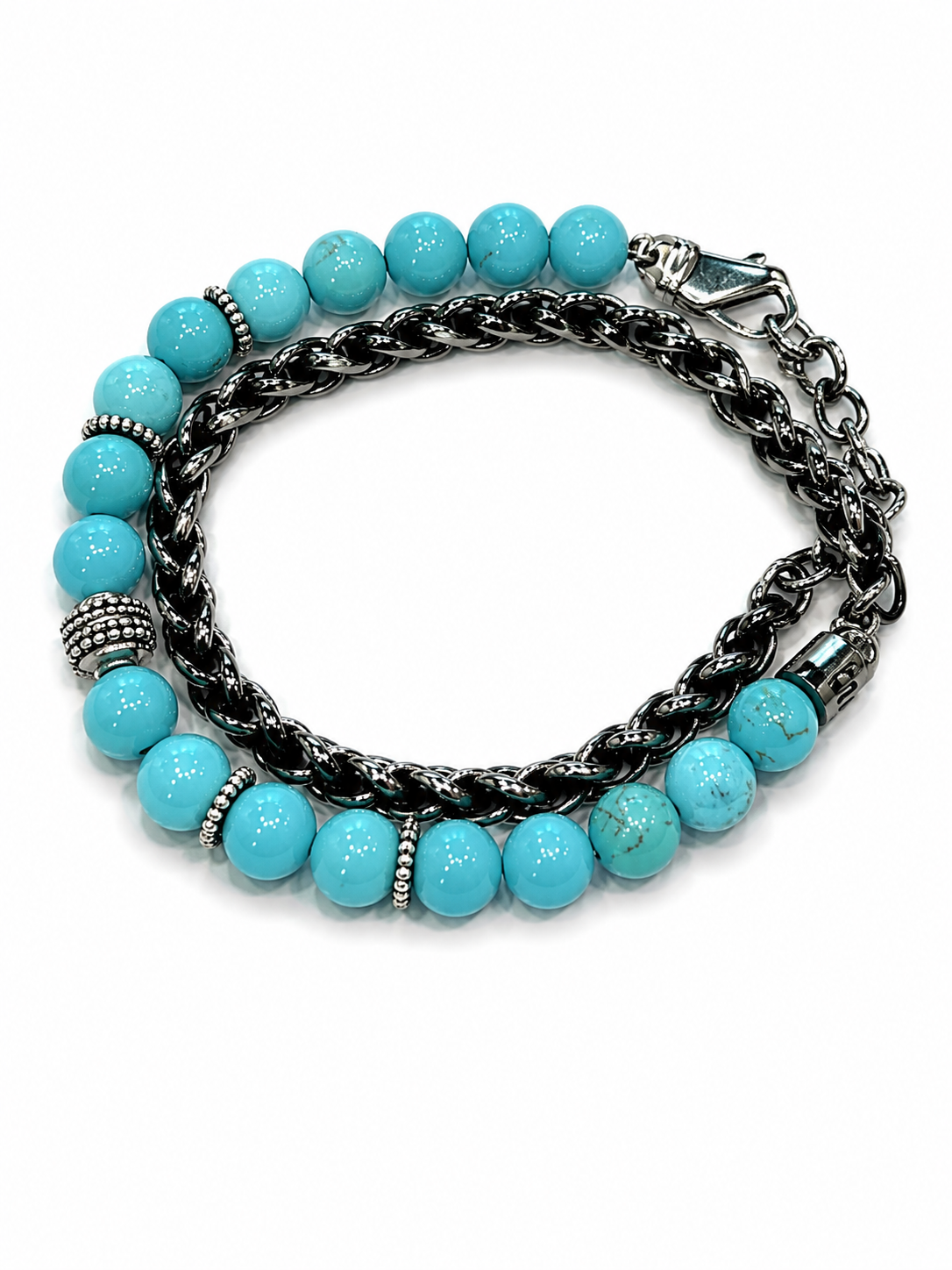 MANCINO BRACCIALE DOPPIO GIRO CHIUSURA CON MOSCHETTONE