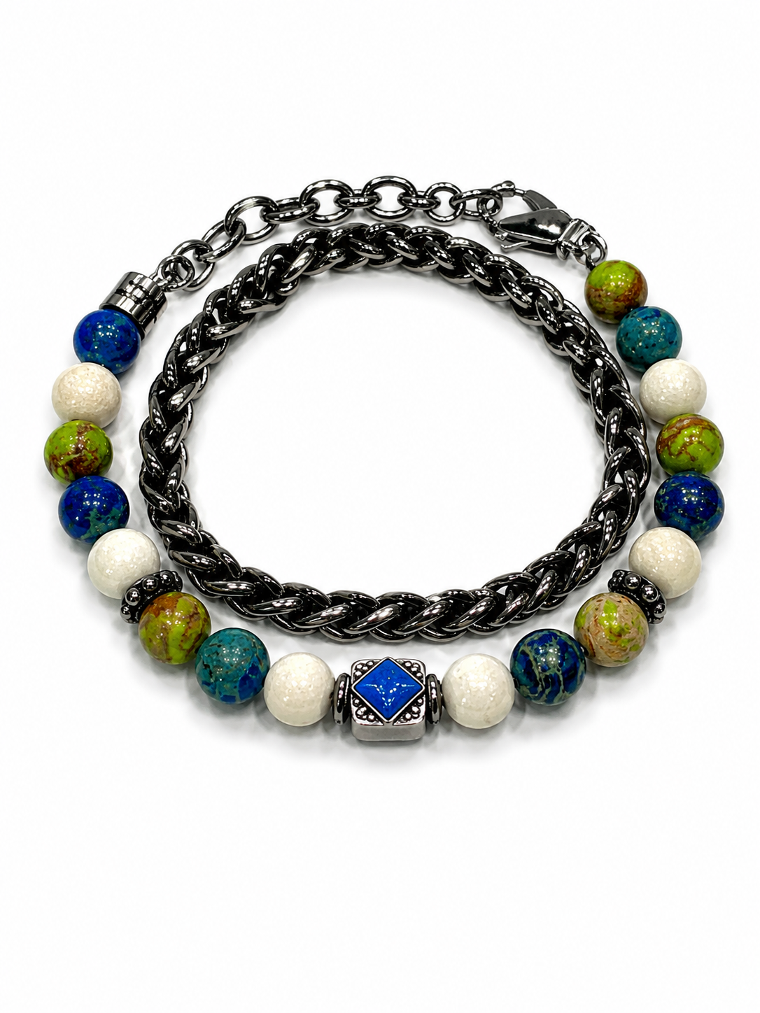 MANCINO BRACCIALE DOPPIO GIRO CHIUSURA CON MOSCHETTONE