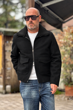 DANIELE ALESSANDRINI CAPPOTTO IN PANNO - NERO