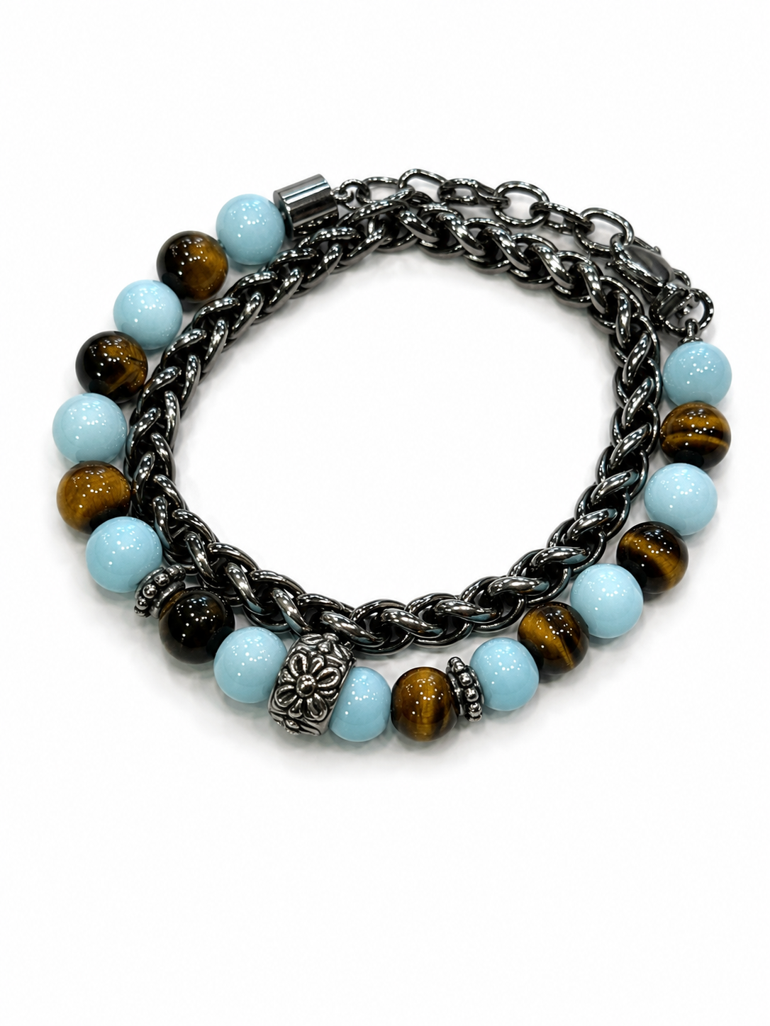 MANCINO BRACCIALE DOPPIO GIRO CHIUSURA CON MOSCHETTONE