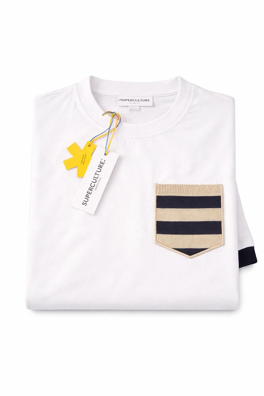 SUPERCULTURE TSHIRT TASCHINO E BORDI MANICA IN MAGLIA DISPONIBILE IN 2 COLORI