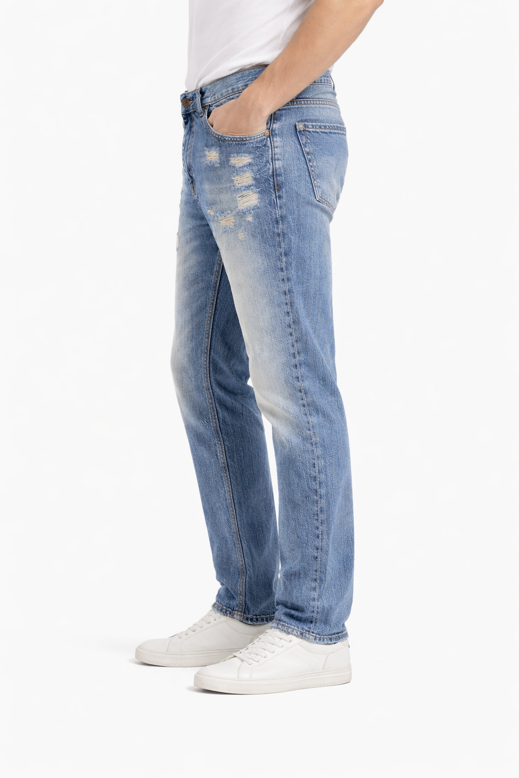 727 JEANS CON ROTTURE E ABRASIONI