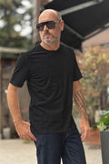 I MARSILI TSHIRT IN PREGIATO COTONE FIAMMATO - NERO