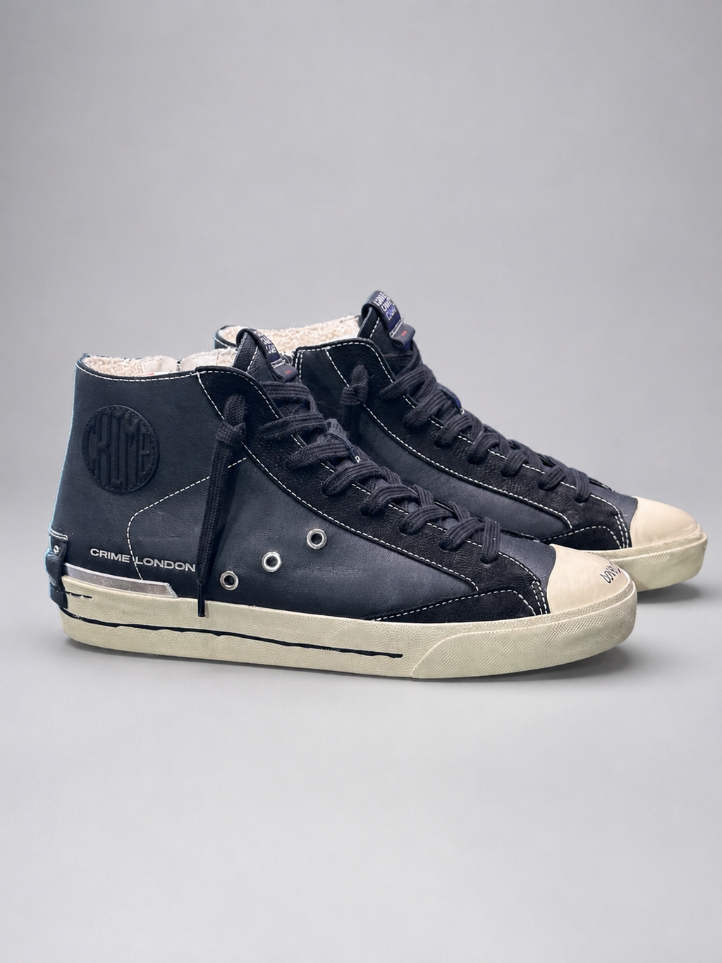 CRIME LONDON SNEAKERS IN PELLE ALTA MODELLO MIDNIGTH HIGH