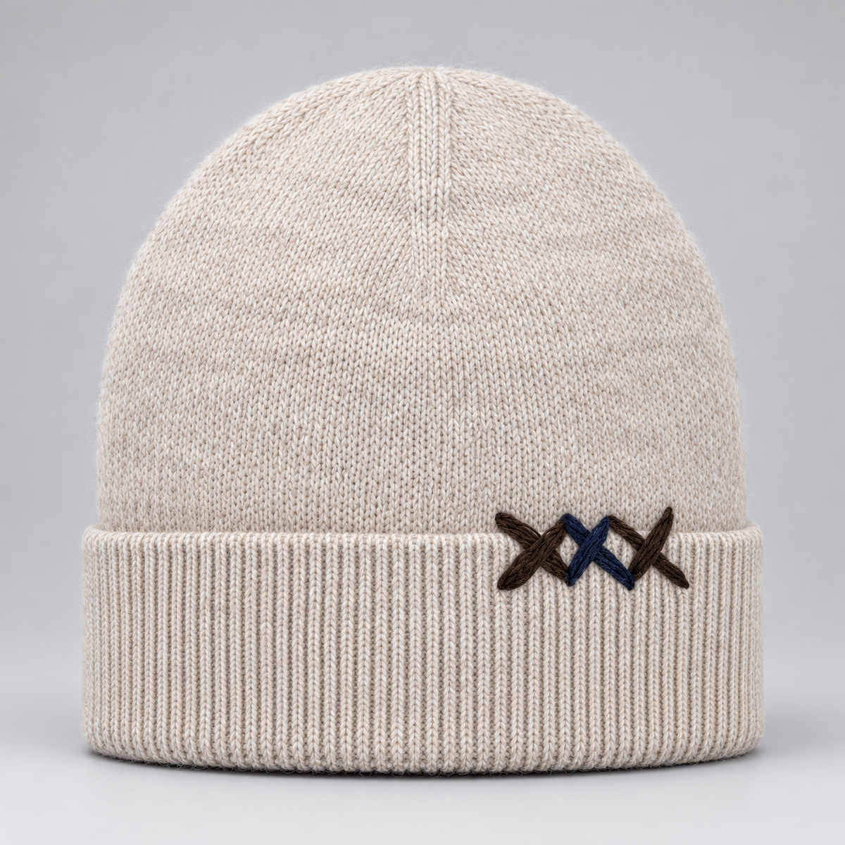 V2 CUFFIA CON RICAMO - BEIGE