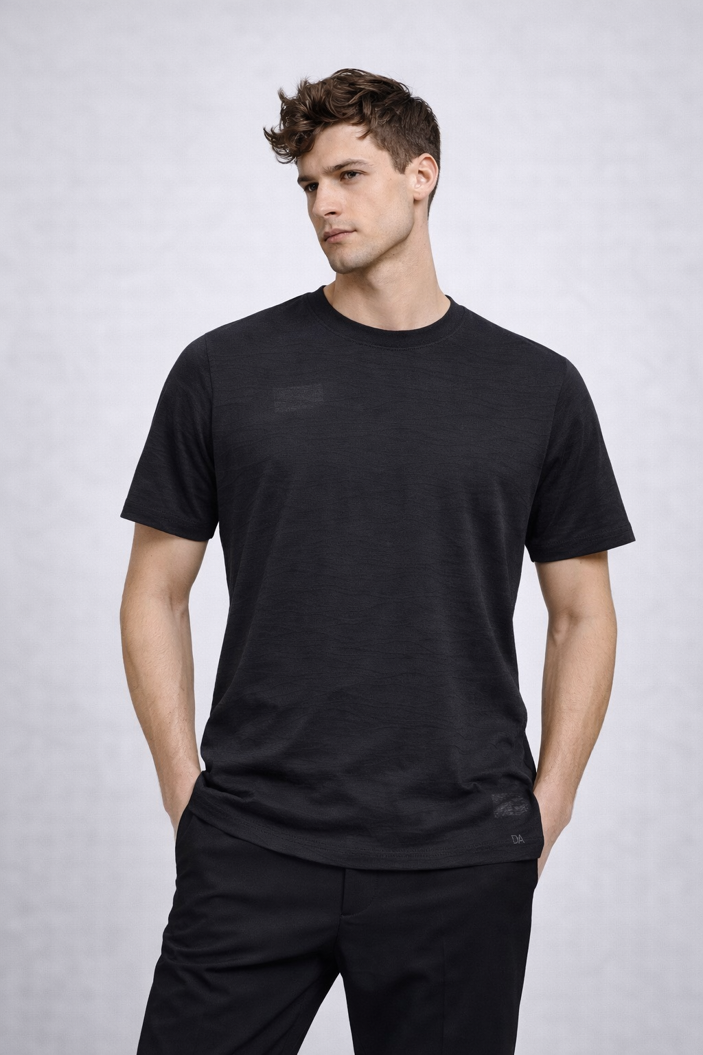 DANIELE ALESSANDRINI TSHIRT GIROCOLLO MOTIVO ONDULATO - Mania Fashion Clothing