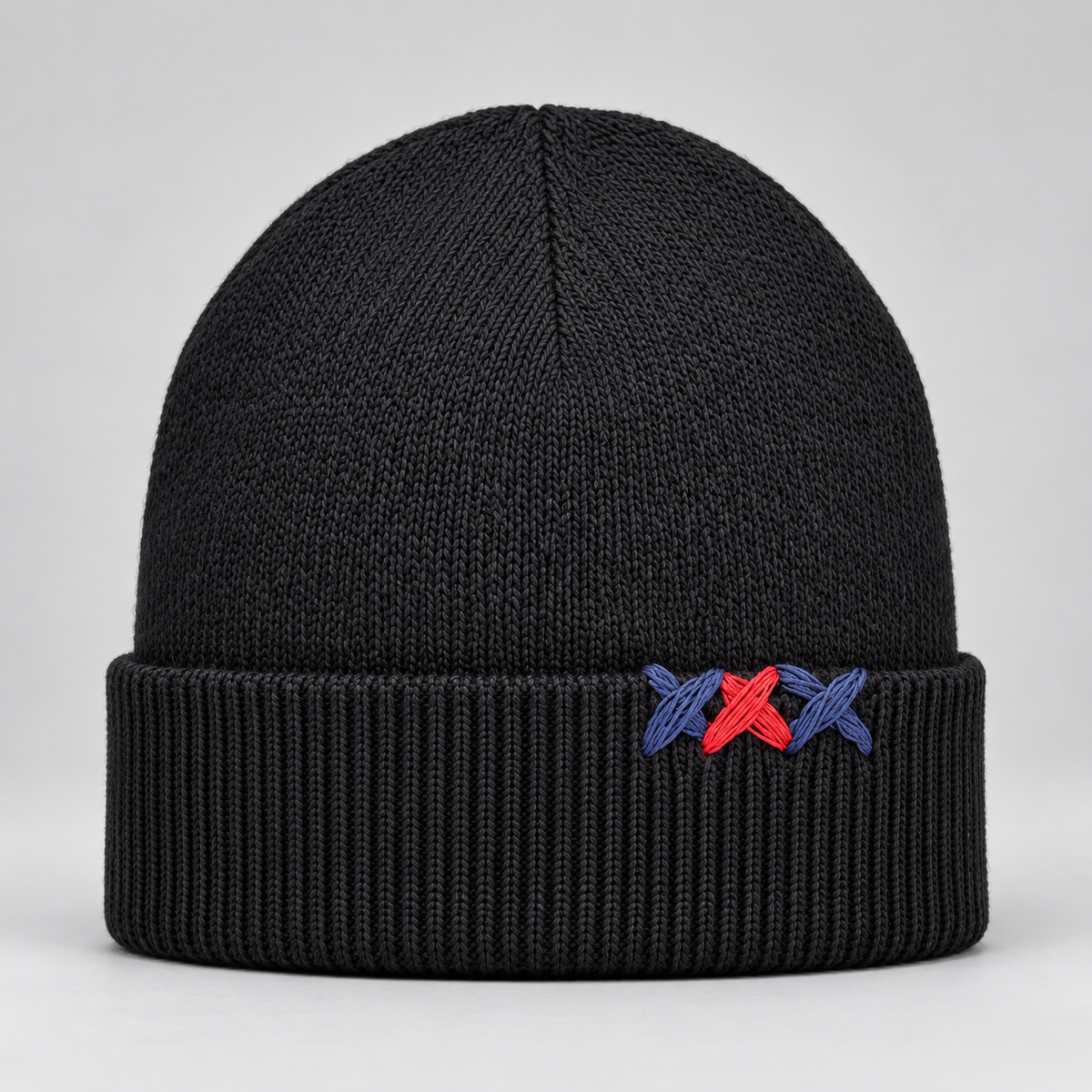 V2 CUFFIA CON RICAMO - NERO
