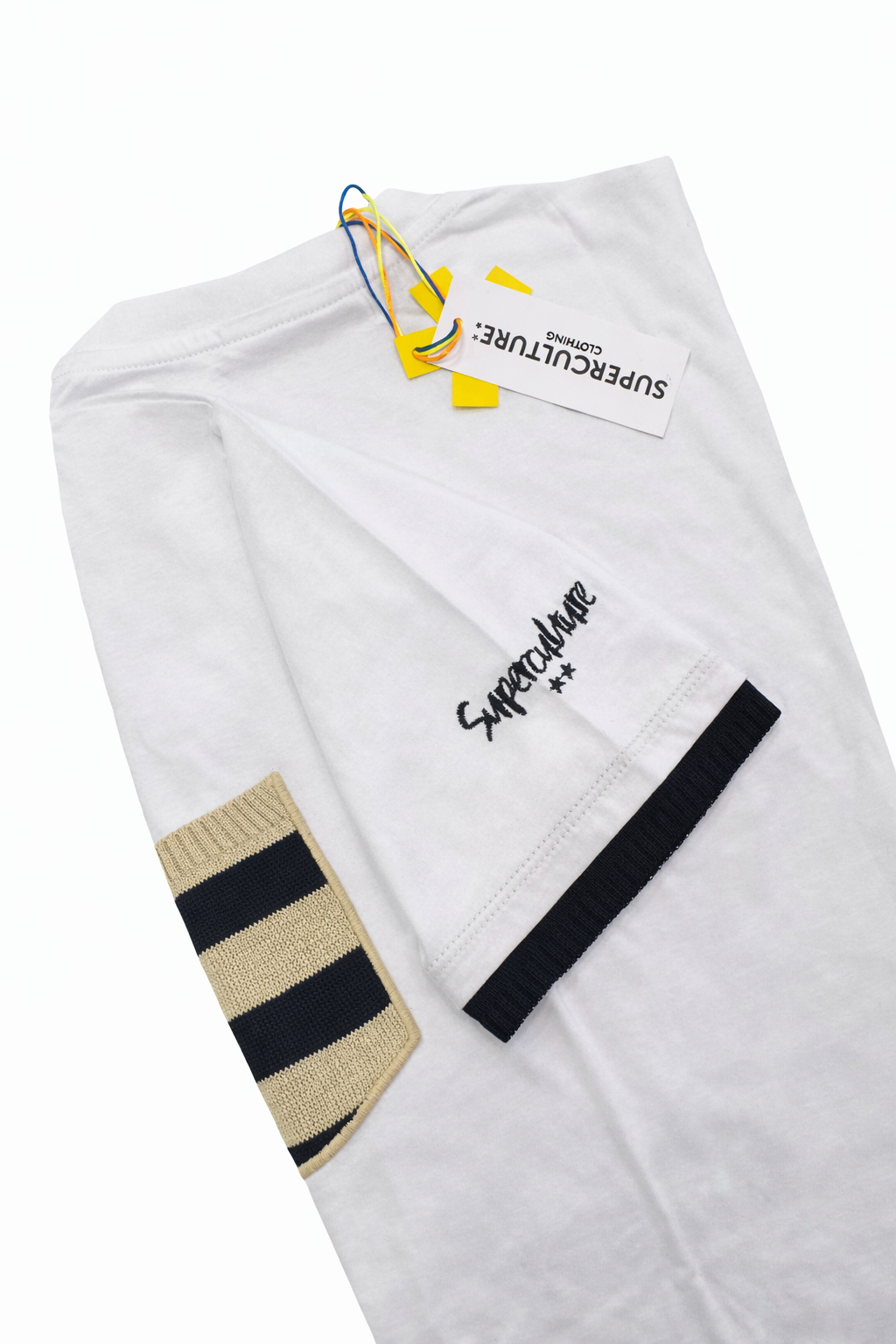 SUPERCULTURE TSHIRT TASCHINO E BORDI MANICA IN MAGLIA DISPONIBILE IN 2 COLORI