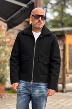 DANIELE ALESSANDRINI CAPPOTTO IN PANNO - NERO